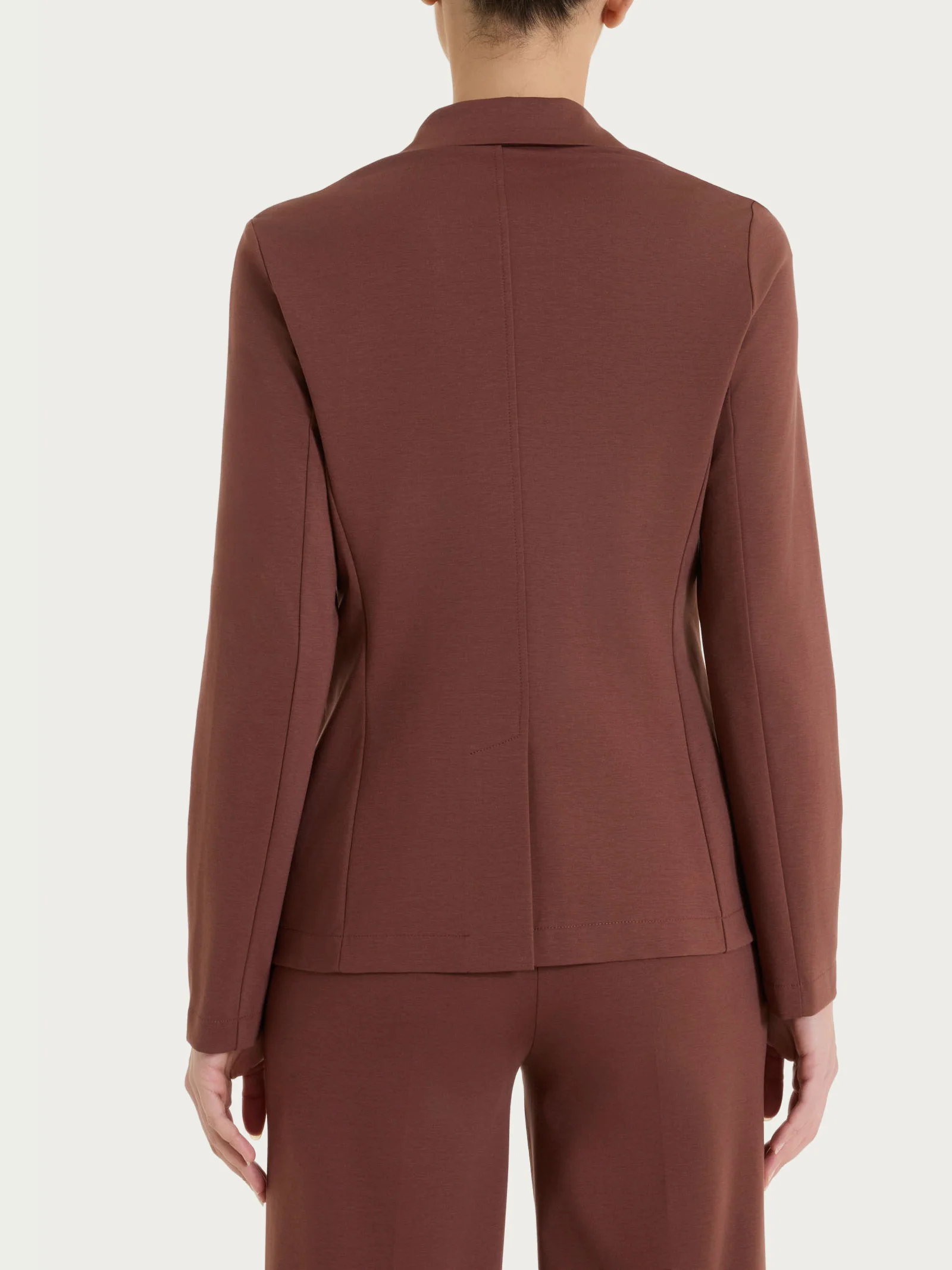 Blazer due bottoni in Compact Light - Cappuccino - Image 2