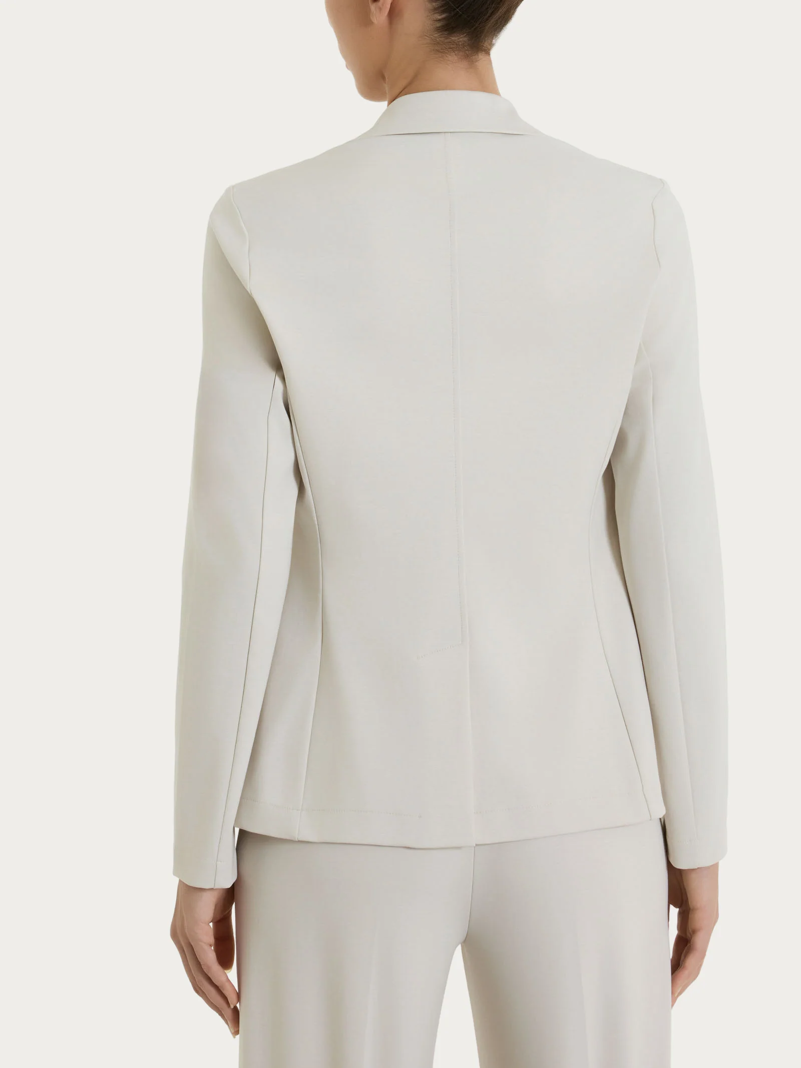 Blazer due bottoni in Compact Light - Champignon - Image 2