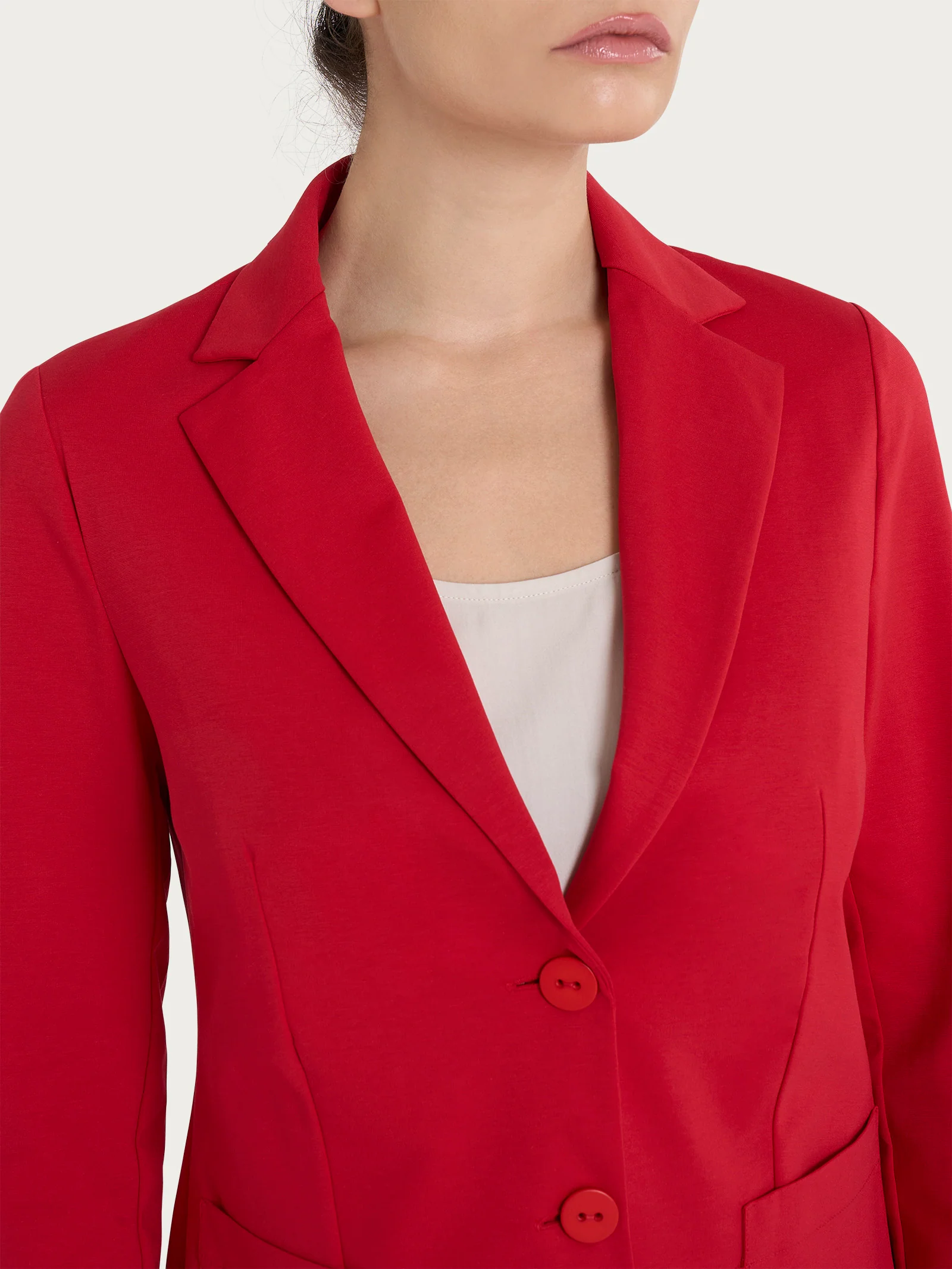 Blazer due bottoni in Compact Light - Salsa - Image 3