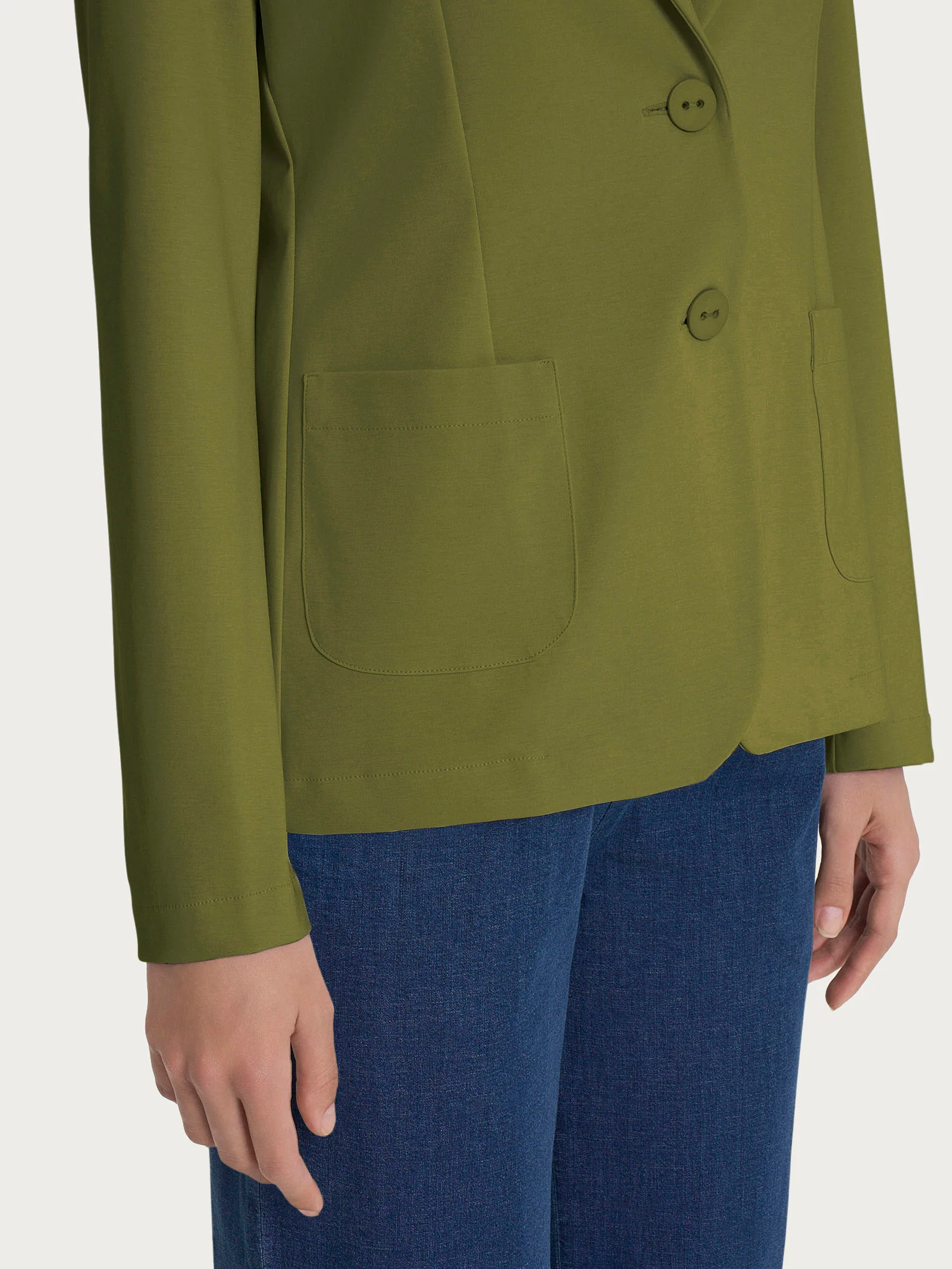 Blazer due bottoni in Compact Light - Sphagnum - Image 3