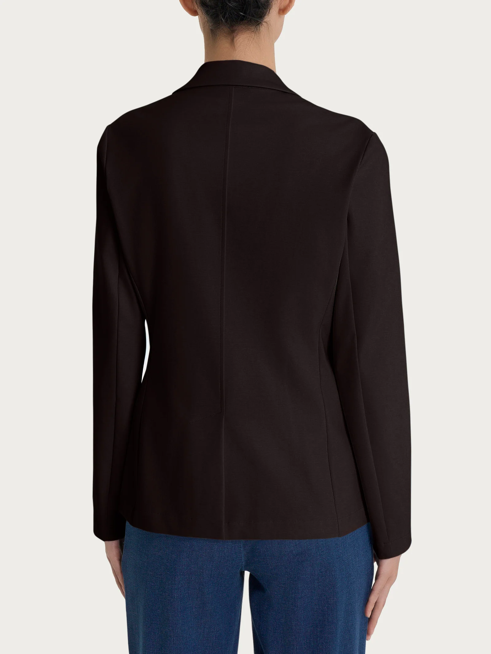Blazer due bottoni in Compact Light - Chocolate Torte - Image 2