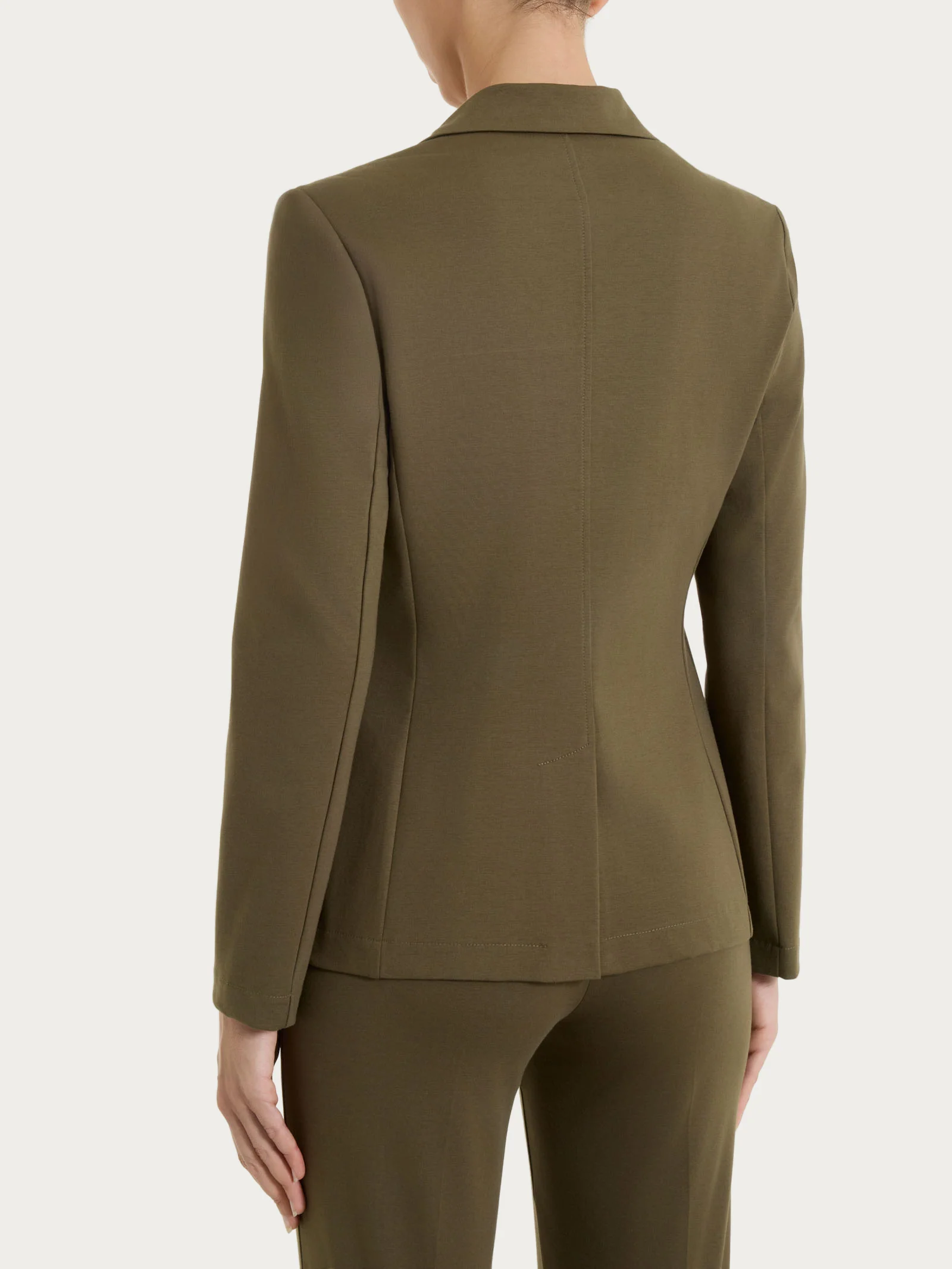 Blazer due bottoni in Compact Light - Dark Olive - Image 2