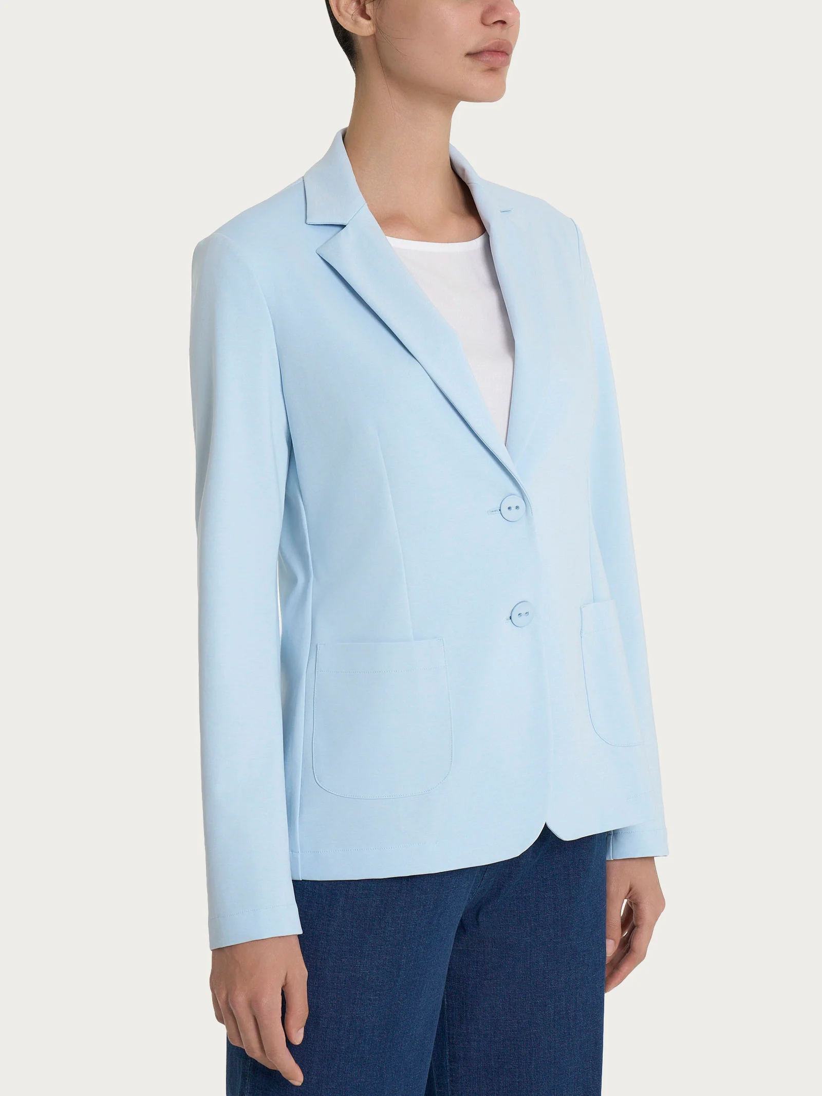 Blazer due bottoni in Compact Light - Skyway - Image 2