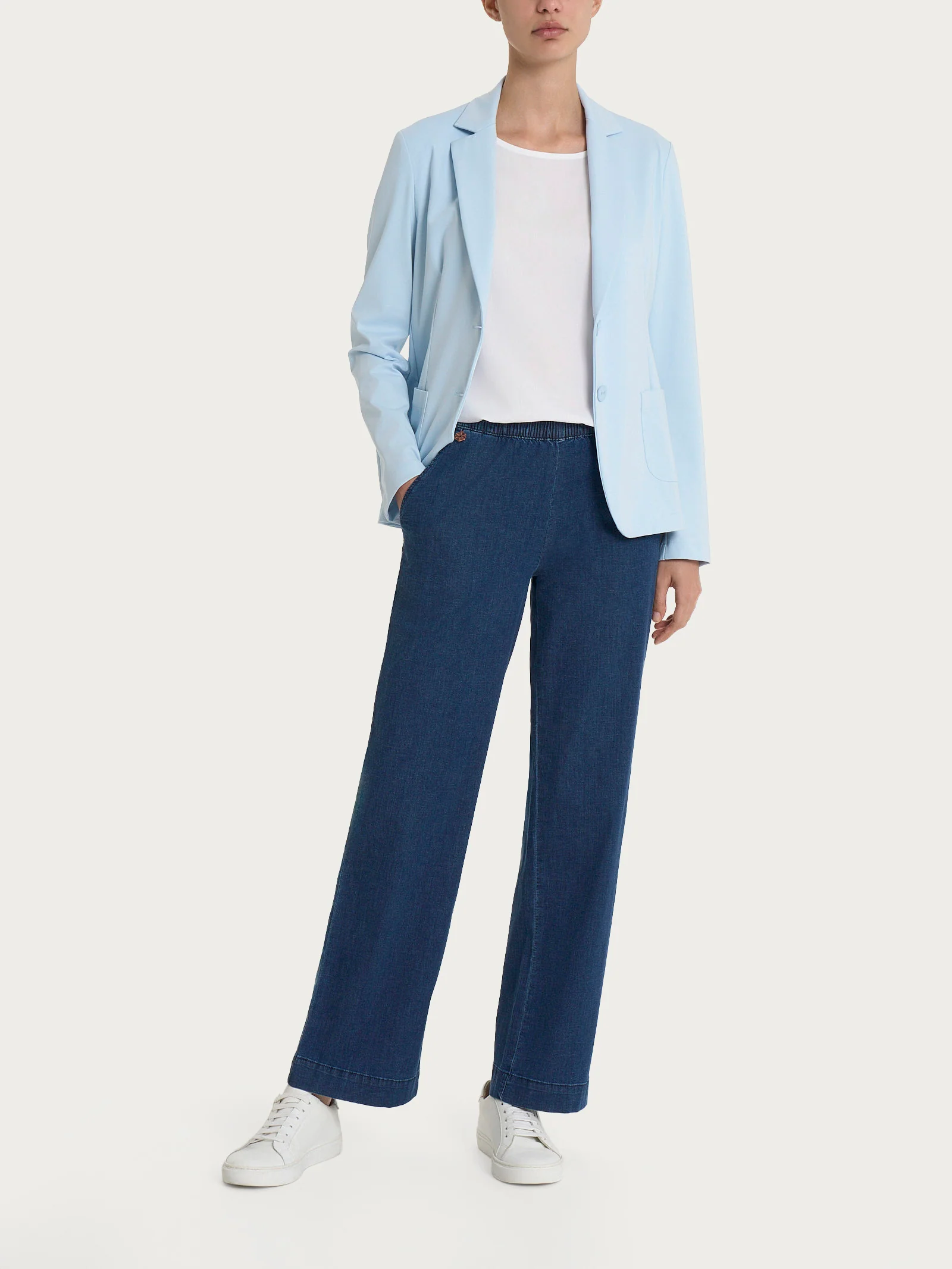 Blazer due bottoni in Compact Light - Skyway - Image 5