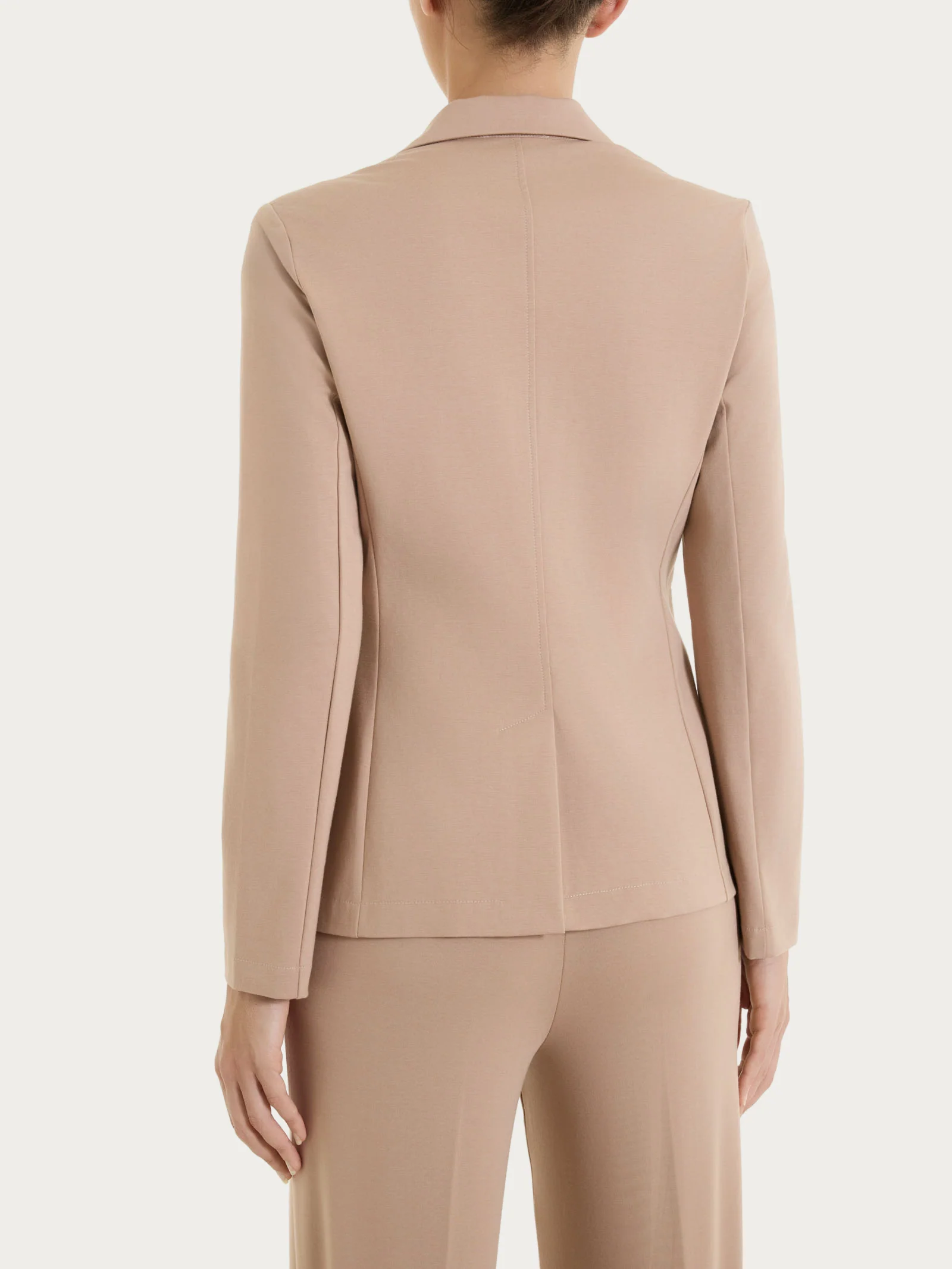 Blazer due bottoni in Compact Light - Warm Taupe - Image 2