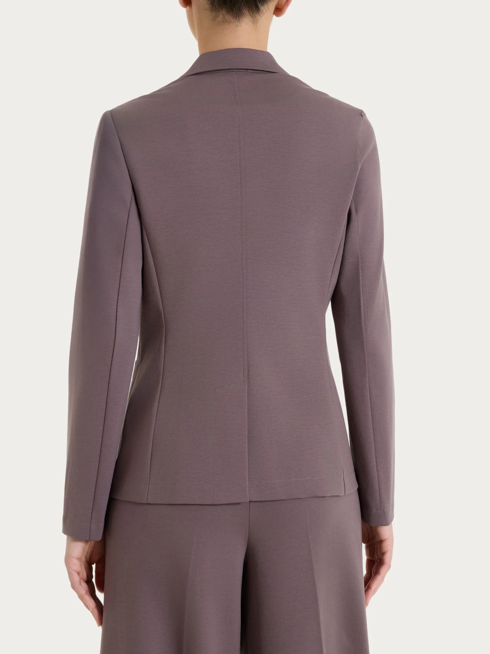 Blazer due bottoni in Compact Light - Plum Truffle - Image 2