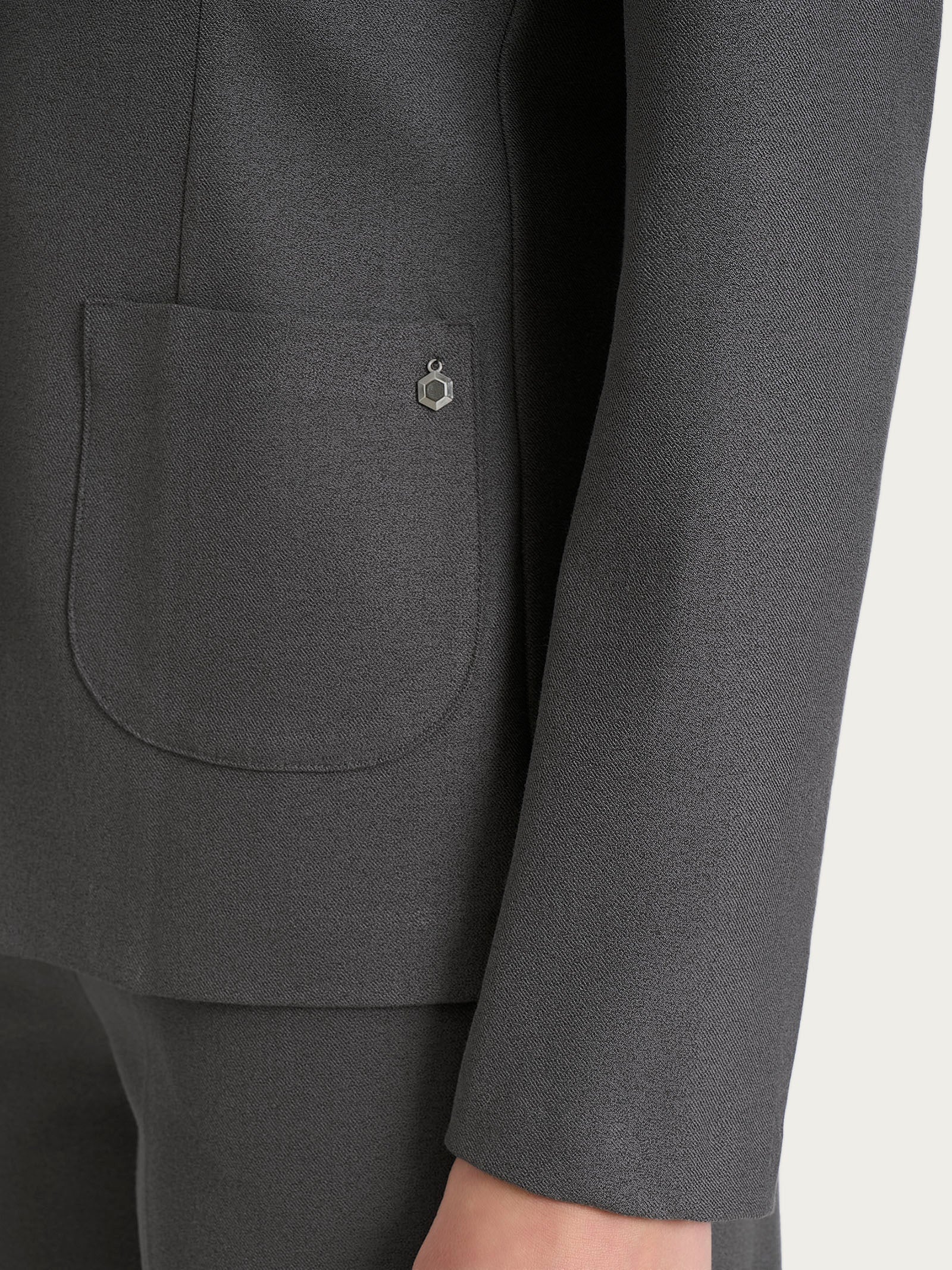 Blazer due bottoni in Flannel Twill - Ardesia Mel. - Image 3