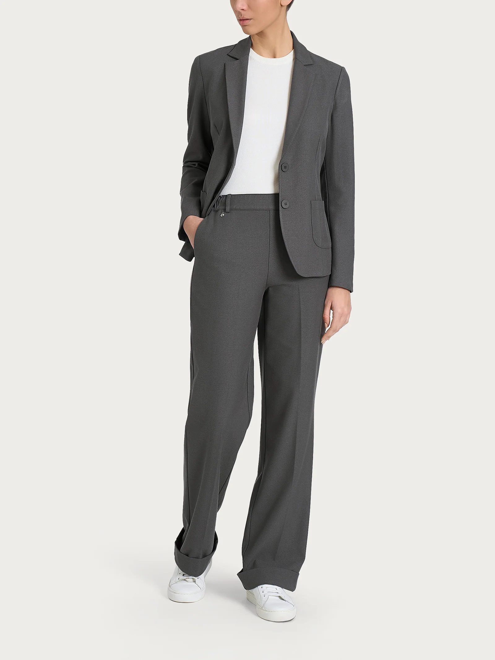 Blazer due bottoni in Flannel Twill - Ardesia Mel. - Image 4