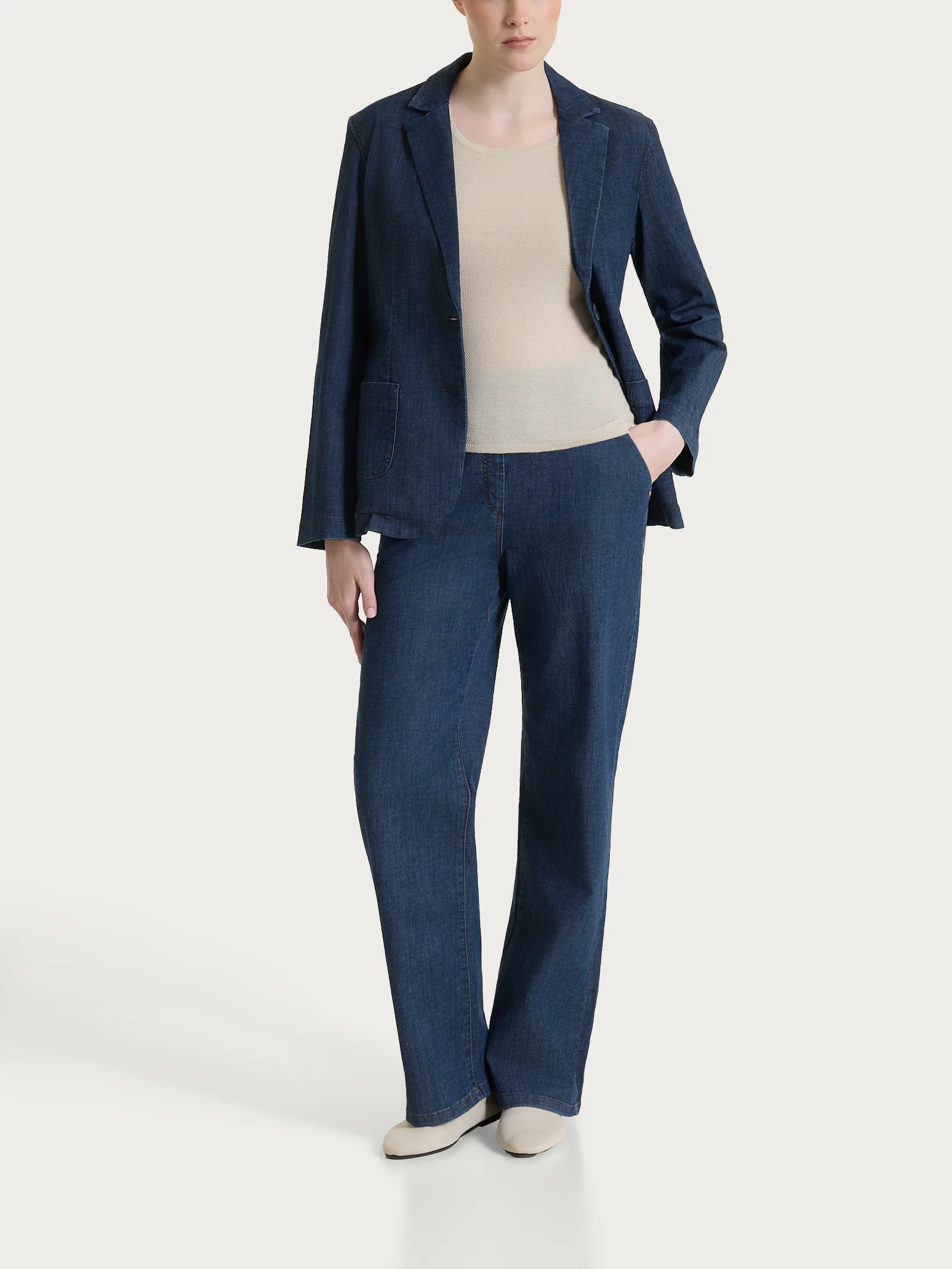 Blazer due bottoni in Light Denim - Jeans - Image 4