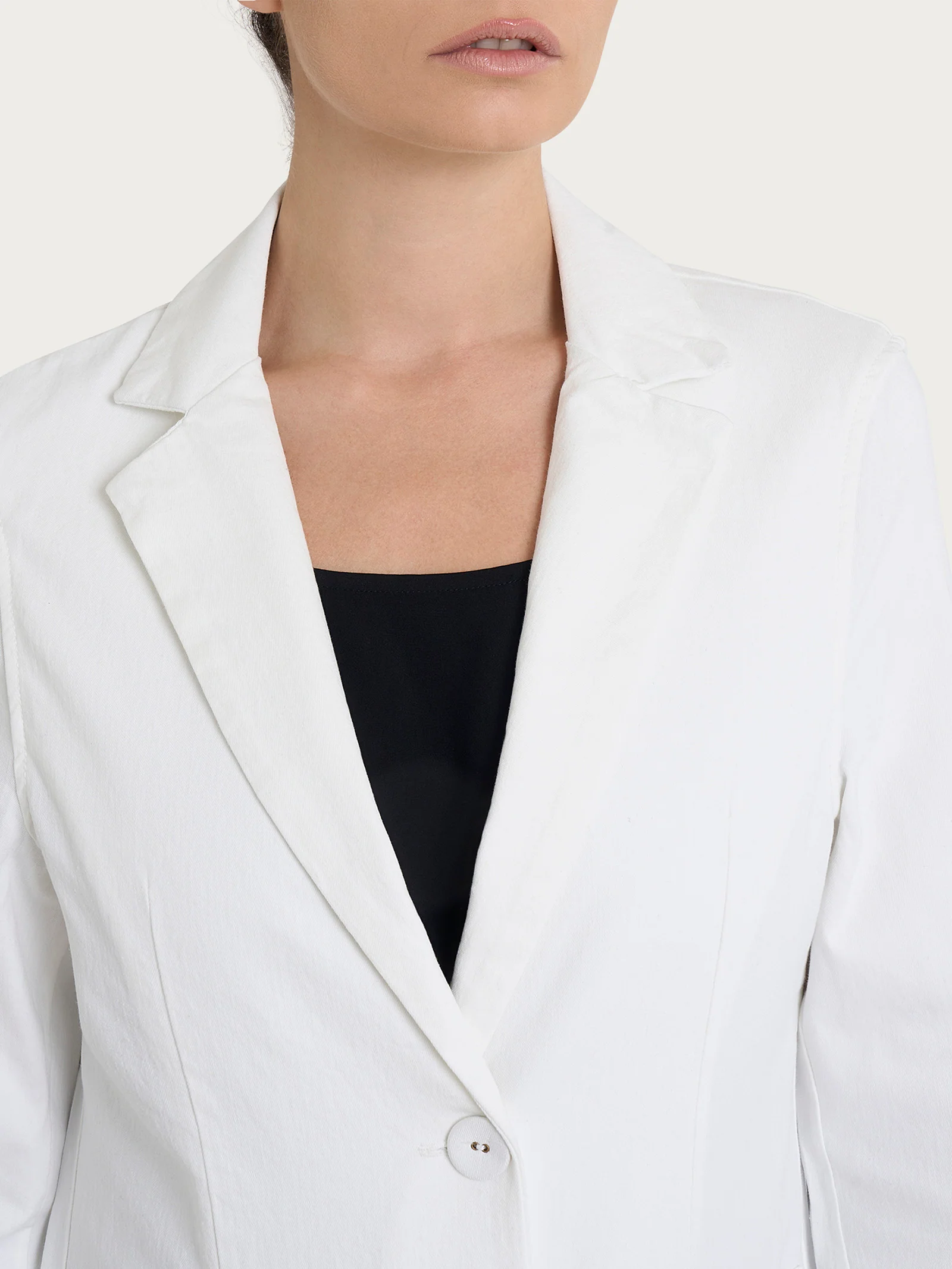 Blazer due bottoni in Light Denim - Bianco - Image 3