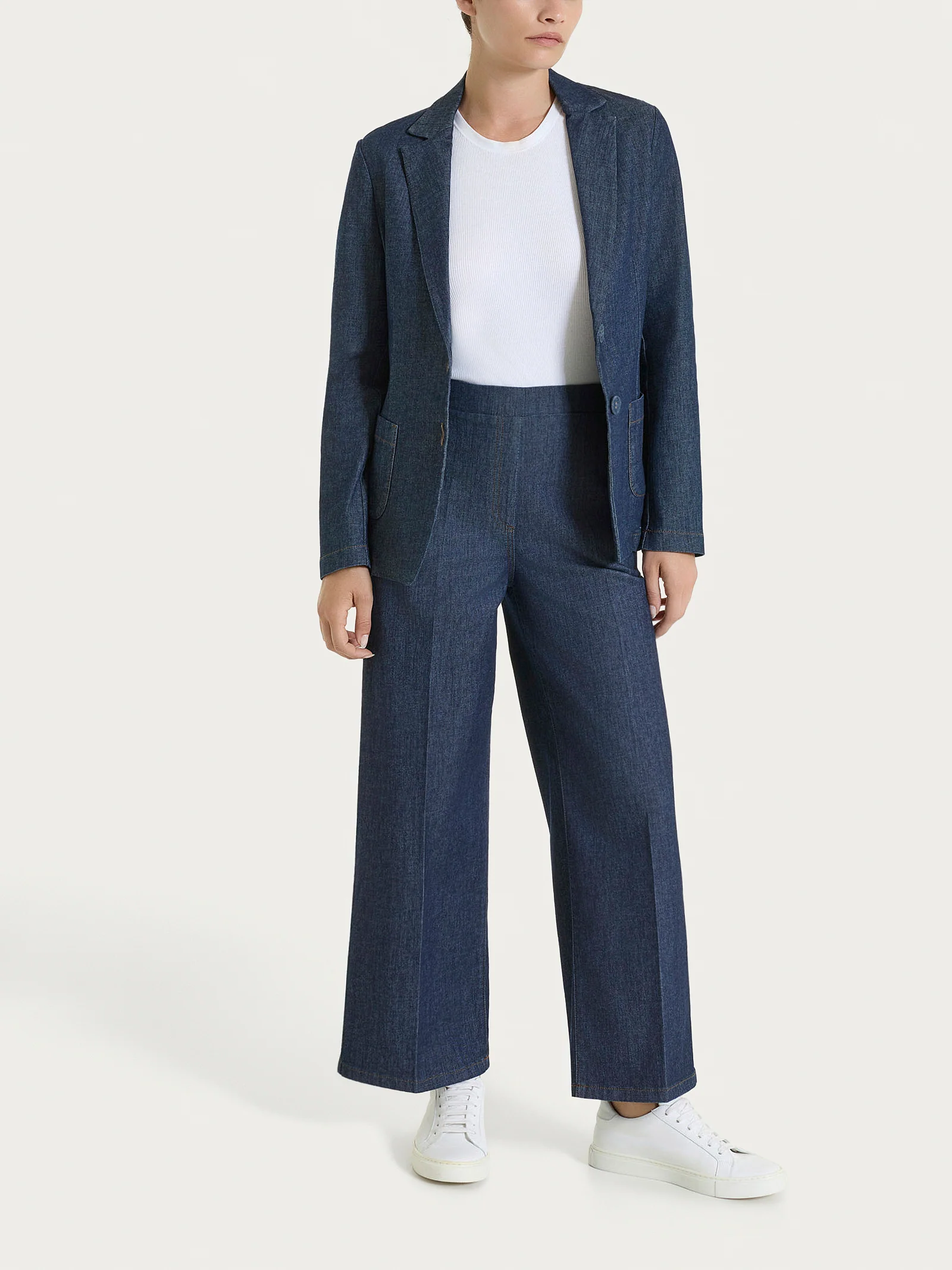 Blazer due bottoni in Light Denim - Indigo - Image 4
