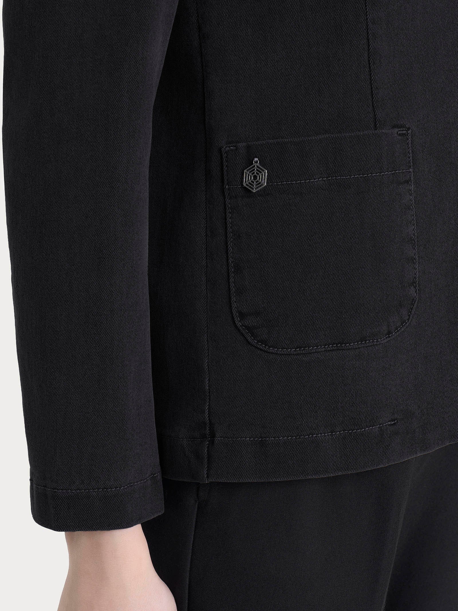 Blazer due bottoni in Super Denim - Nero - Image 3