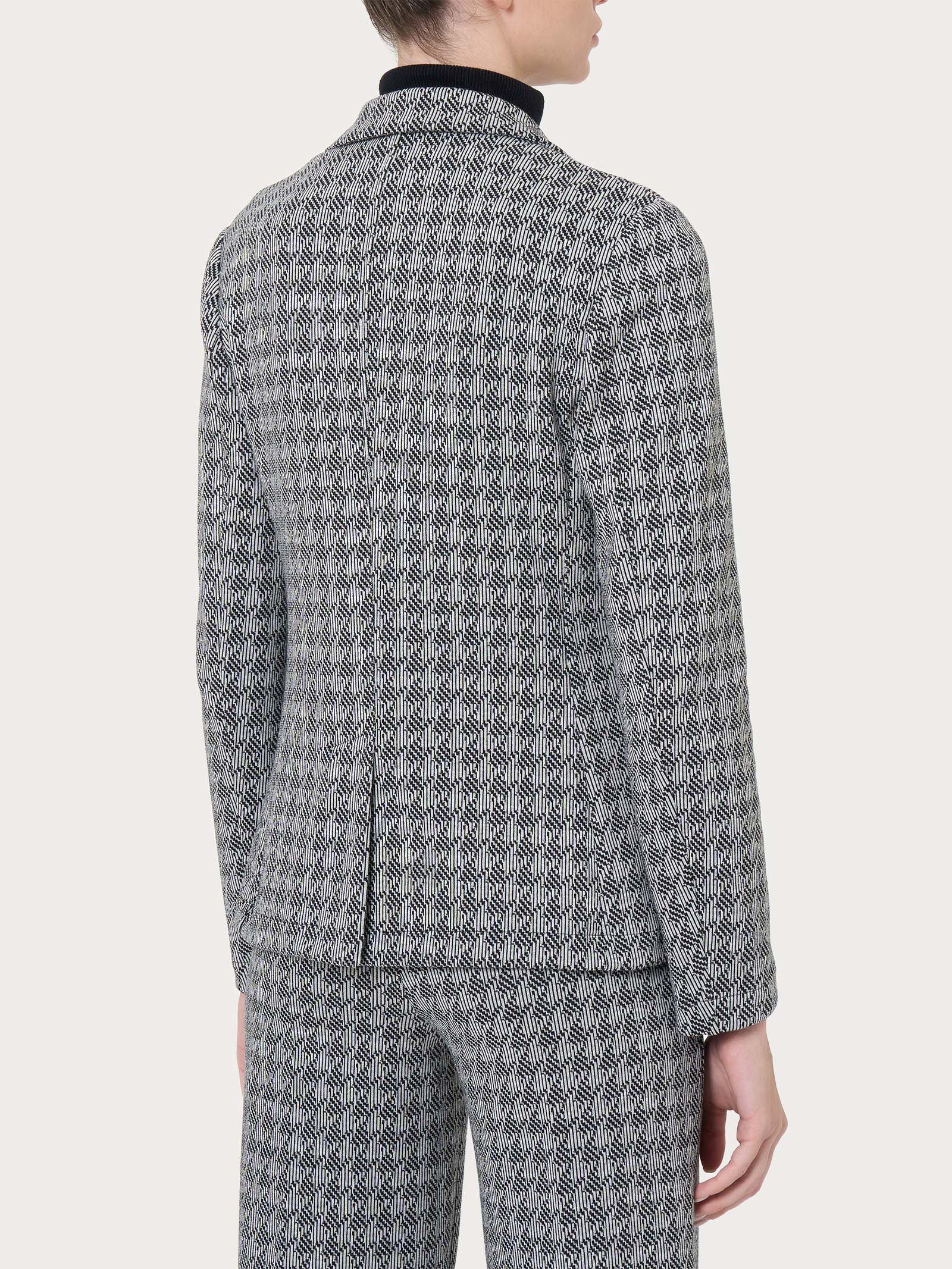 Blazer due bottoni in tessuto Eco Jacquard - Fant.Nero - Image 2