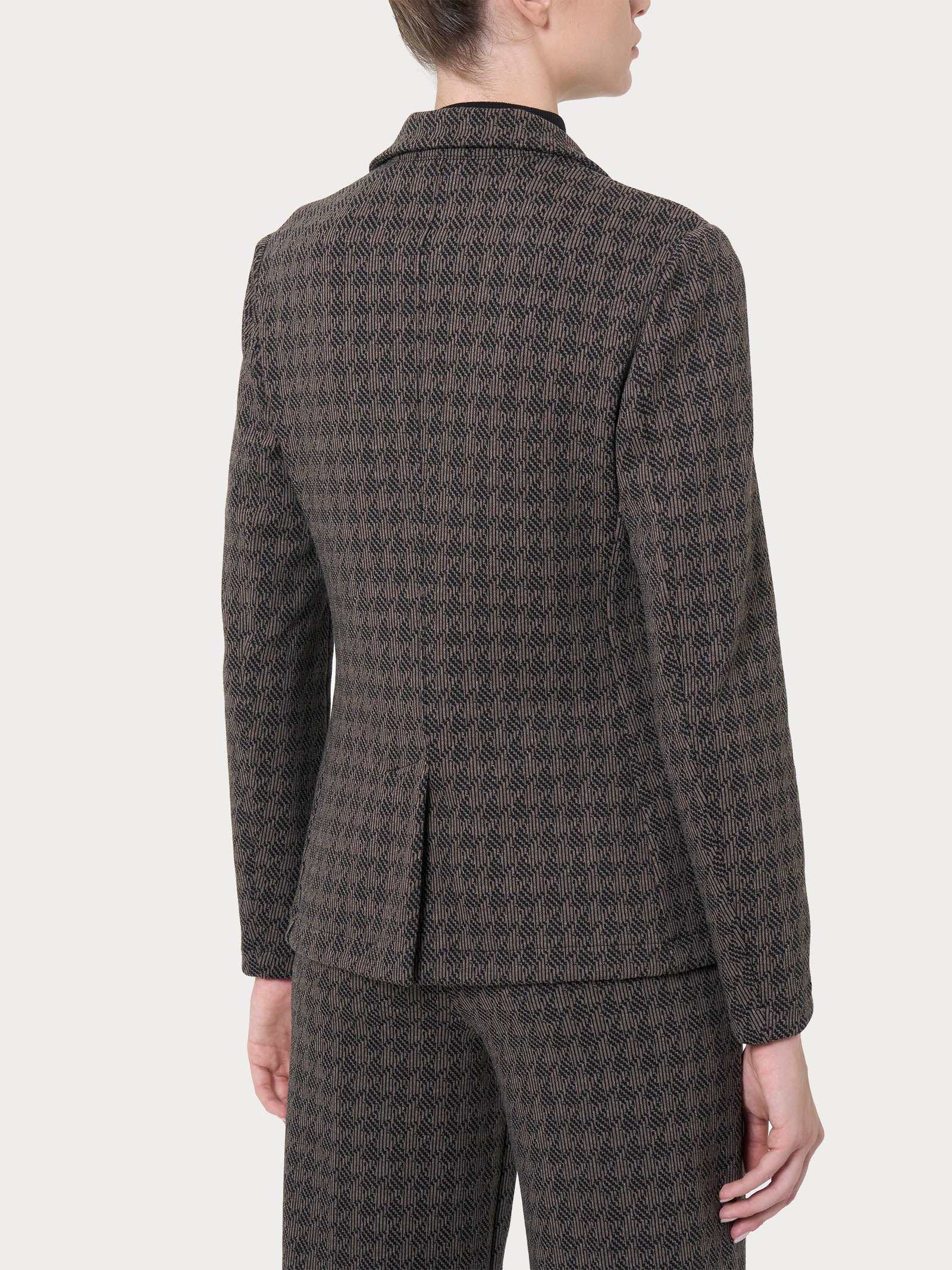 Blazer due bottoni in tessuto Eco Jacquard - Fant. Pine Bark - Image 2