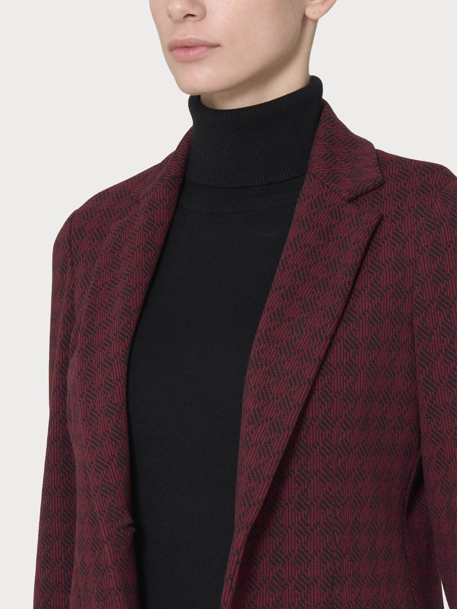 Blazer due bottoni in tessuto Eco Jacquard - Fant. Tibetan Red - Image 2