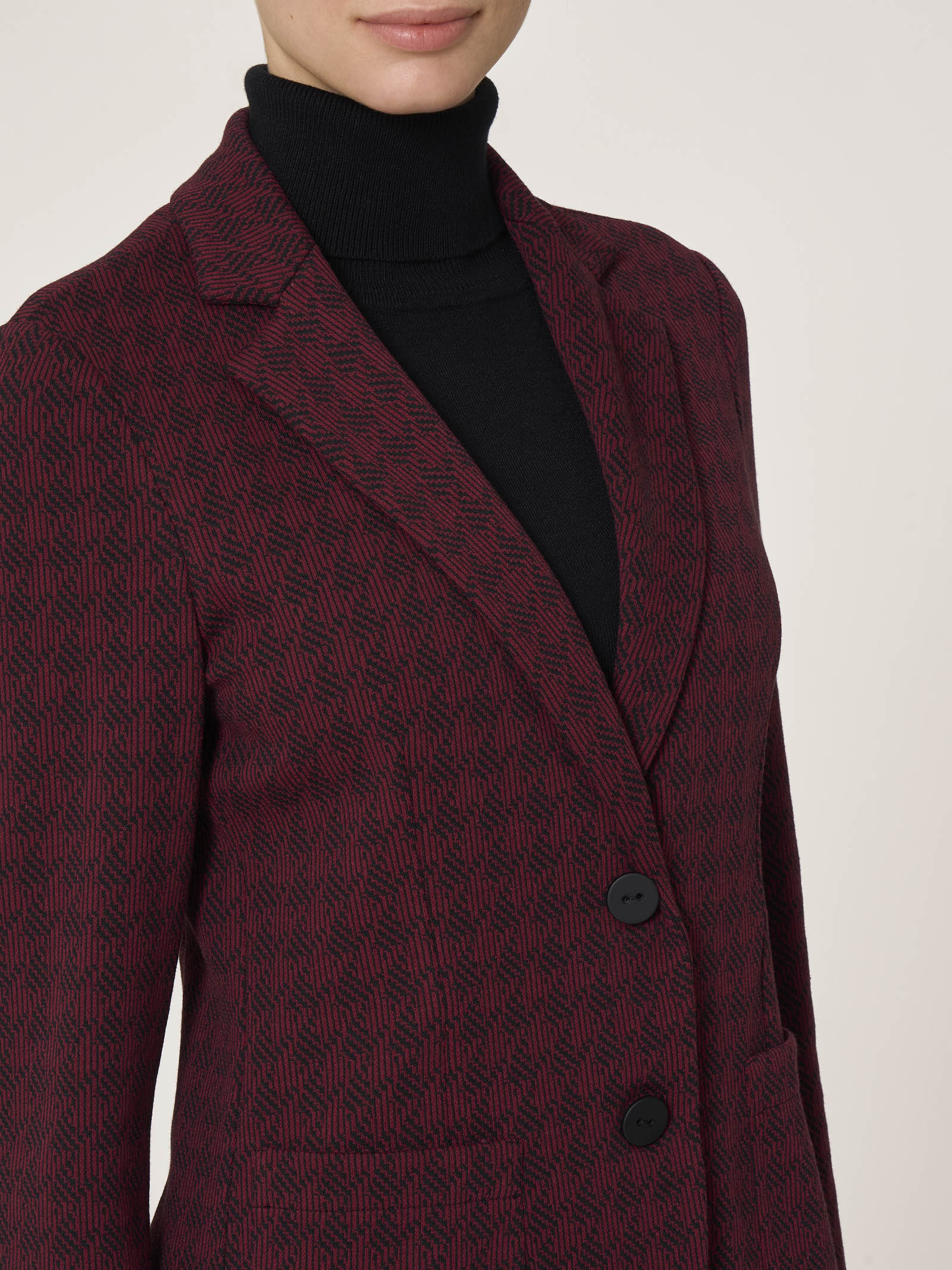 Blazer due bottoni in tessuto Eco Jacquard - Fant. Tibetan Red - Image 3
