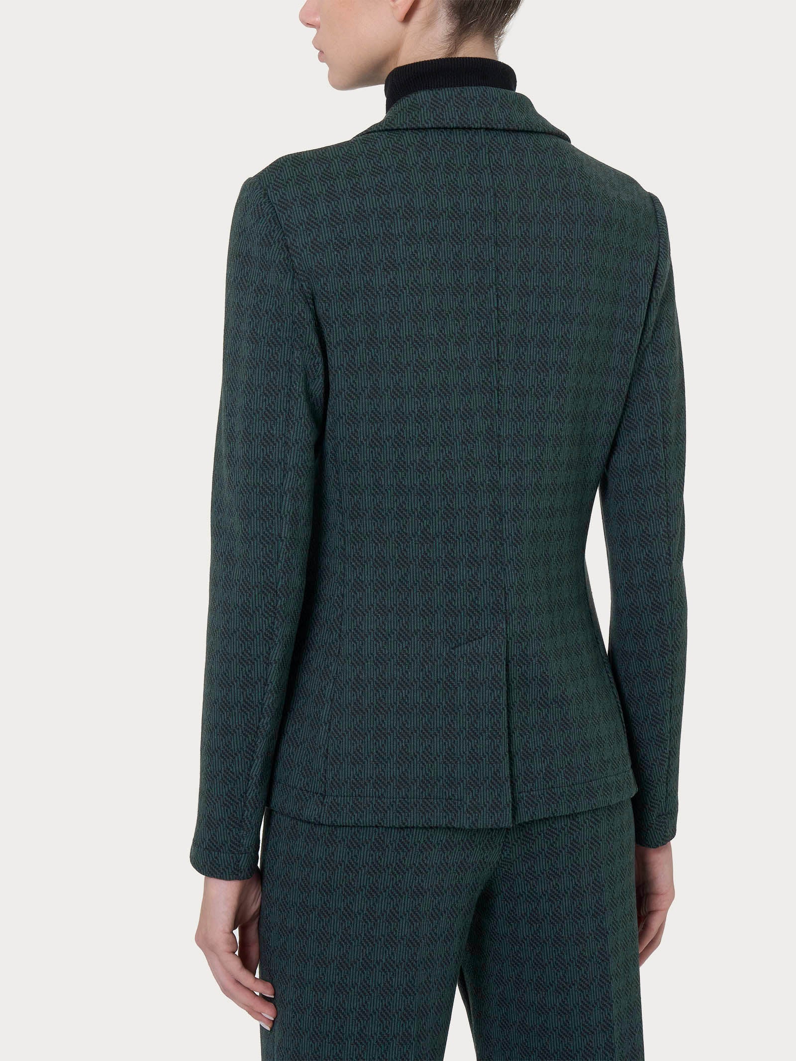 Blazer due bottoni in tessuto Eco Jacquard - Fant. Rain Forest - Image 2