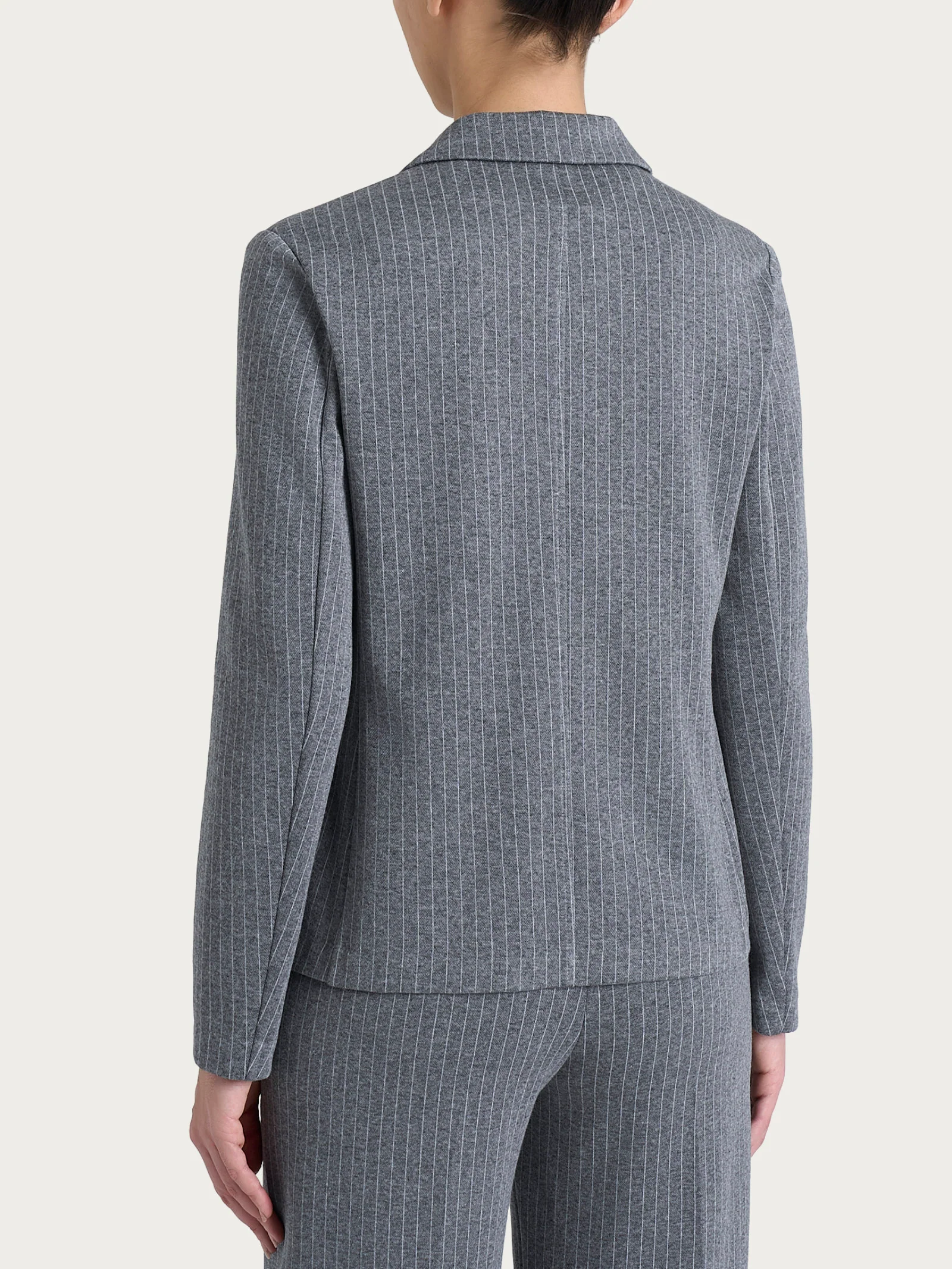 Blazer gessato doppio petto in Eco Jacquard - Fant.Ardesia Mel. - Image 2