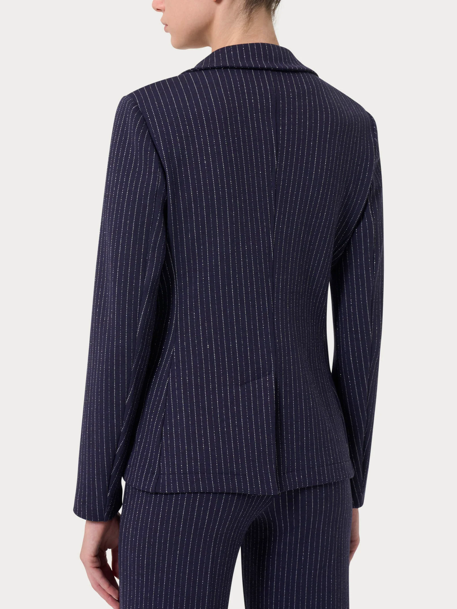 Blazer gessato in tessuto Eco Jacquard - Fant.Bleu - Image 2