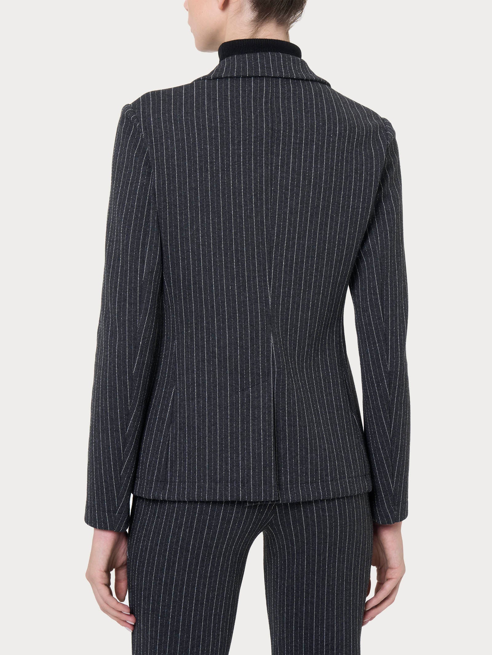 Blazer gessato in tessuto Eco Jacquard - Fant.Oscuro Mel - Image 2
