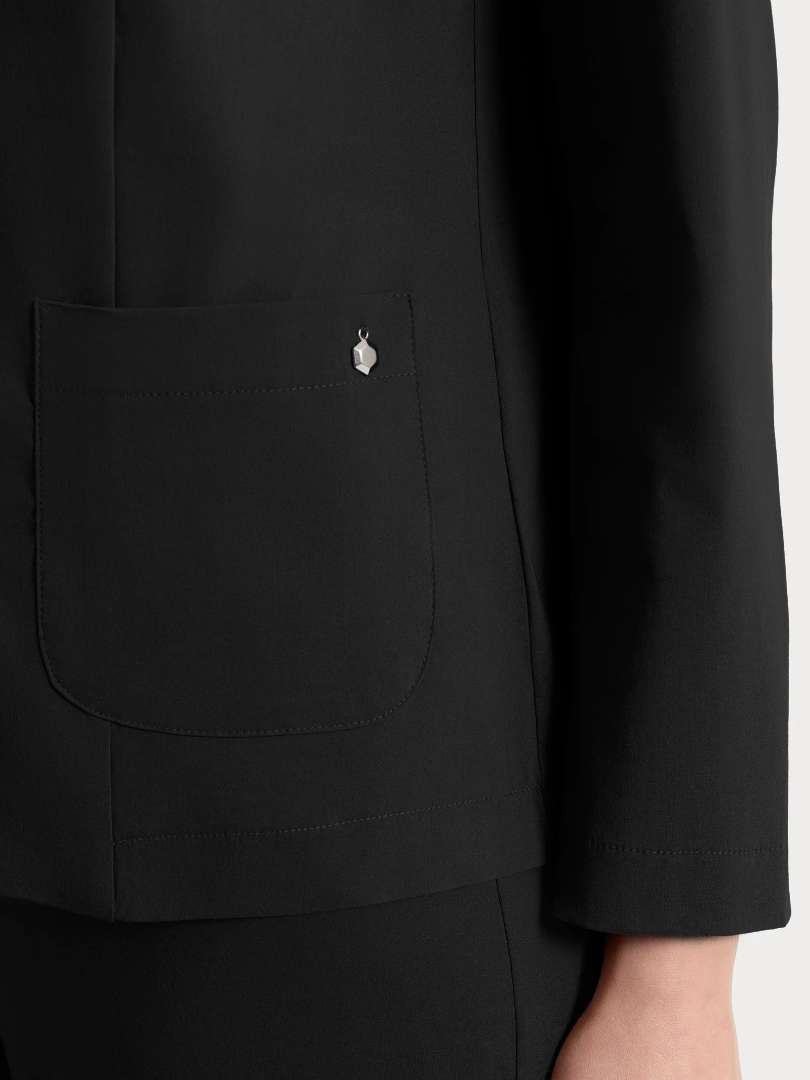 Blazer leggero con chiusura a due bottoni in Super Fresh - Nero - Image 3