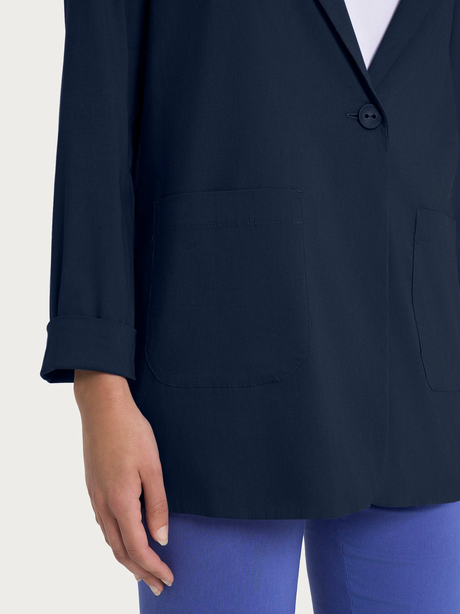 Blazer leggero destrutturato in Super Fresh - Bleu - Image 3