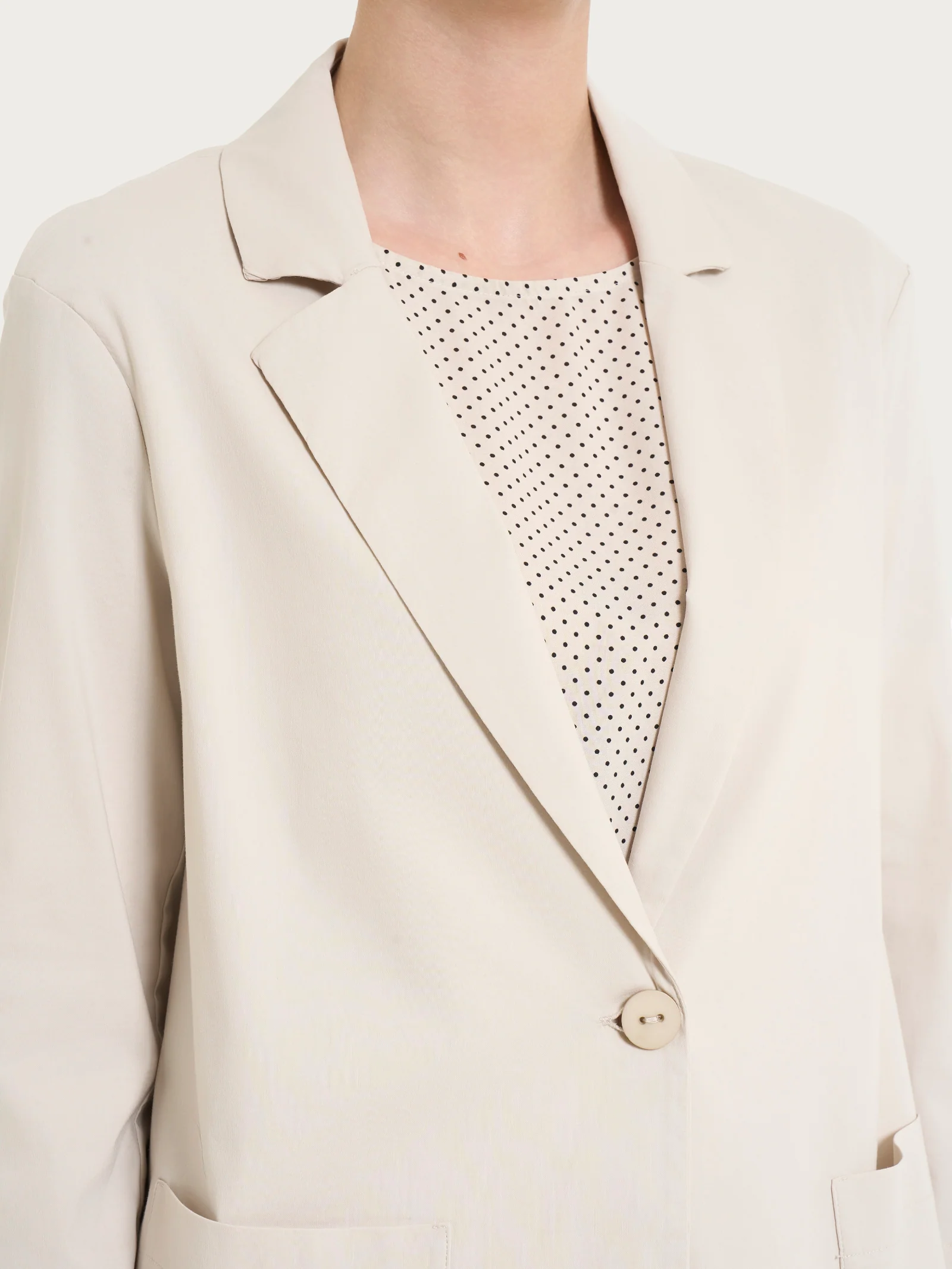 Blazer leggero destrutturato in Super Fresh - Champignon - Image 3