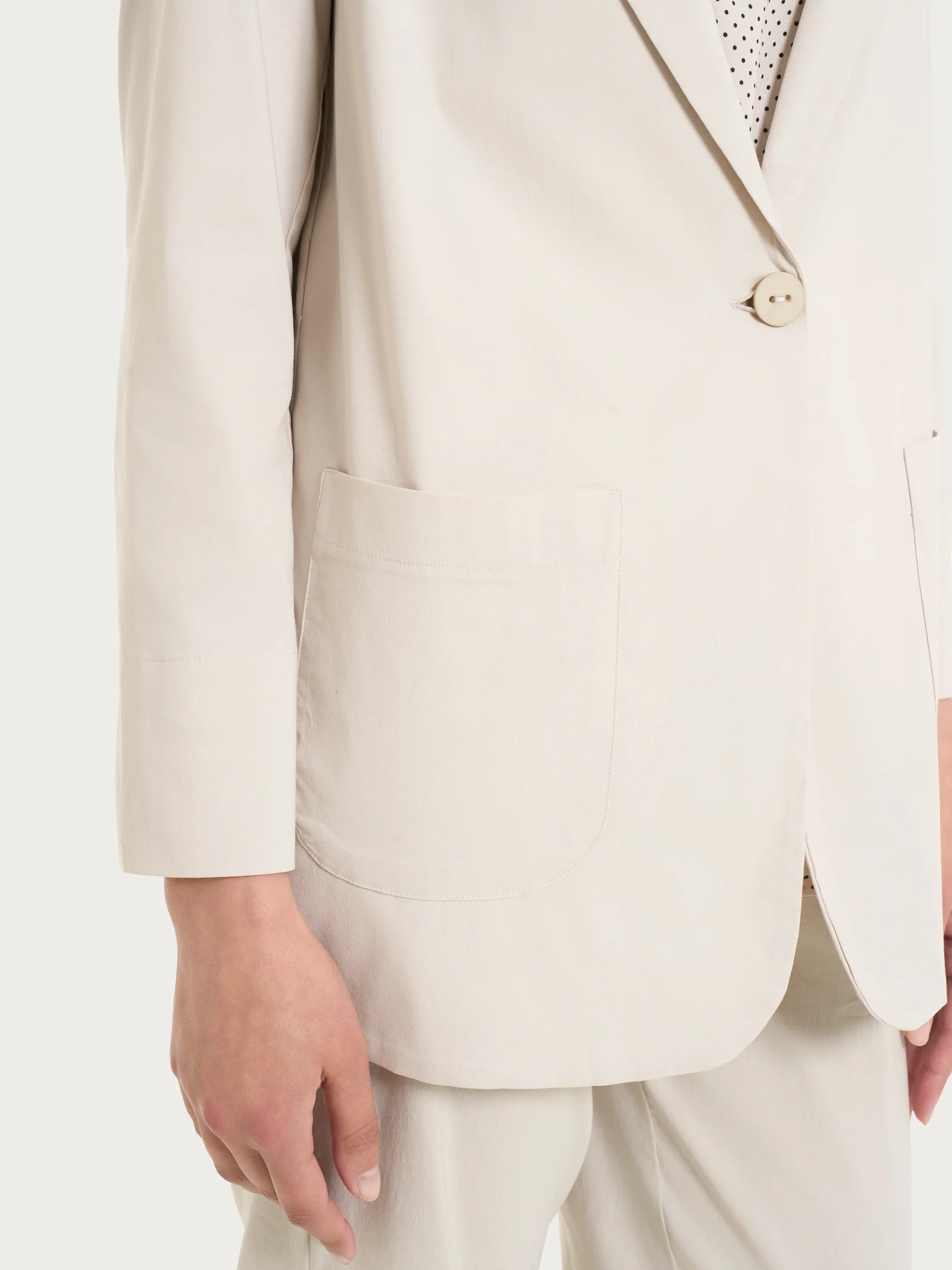 Blazer leggero destrutturato in Super Fresh - Champignon - Image 4