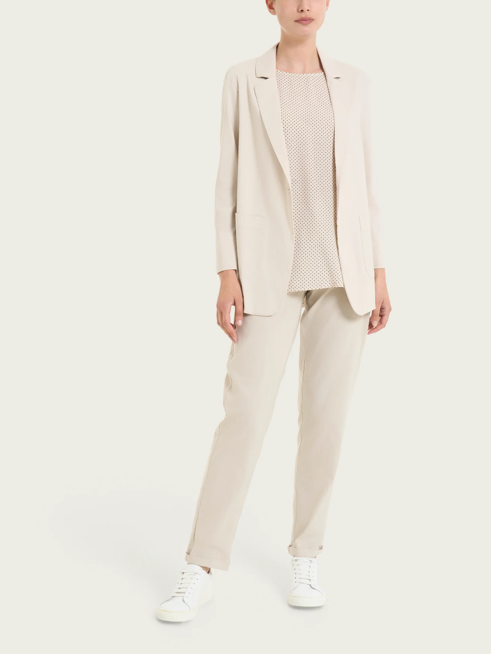 Blazer leggero destrutturato in Super Fresh - Champignon - Image 5