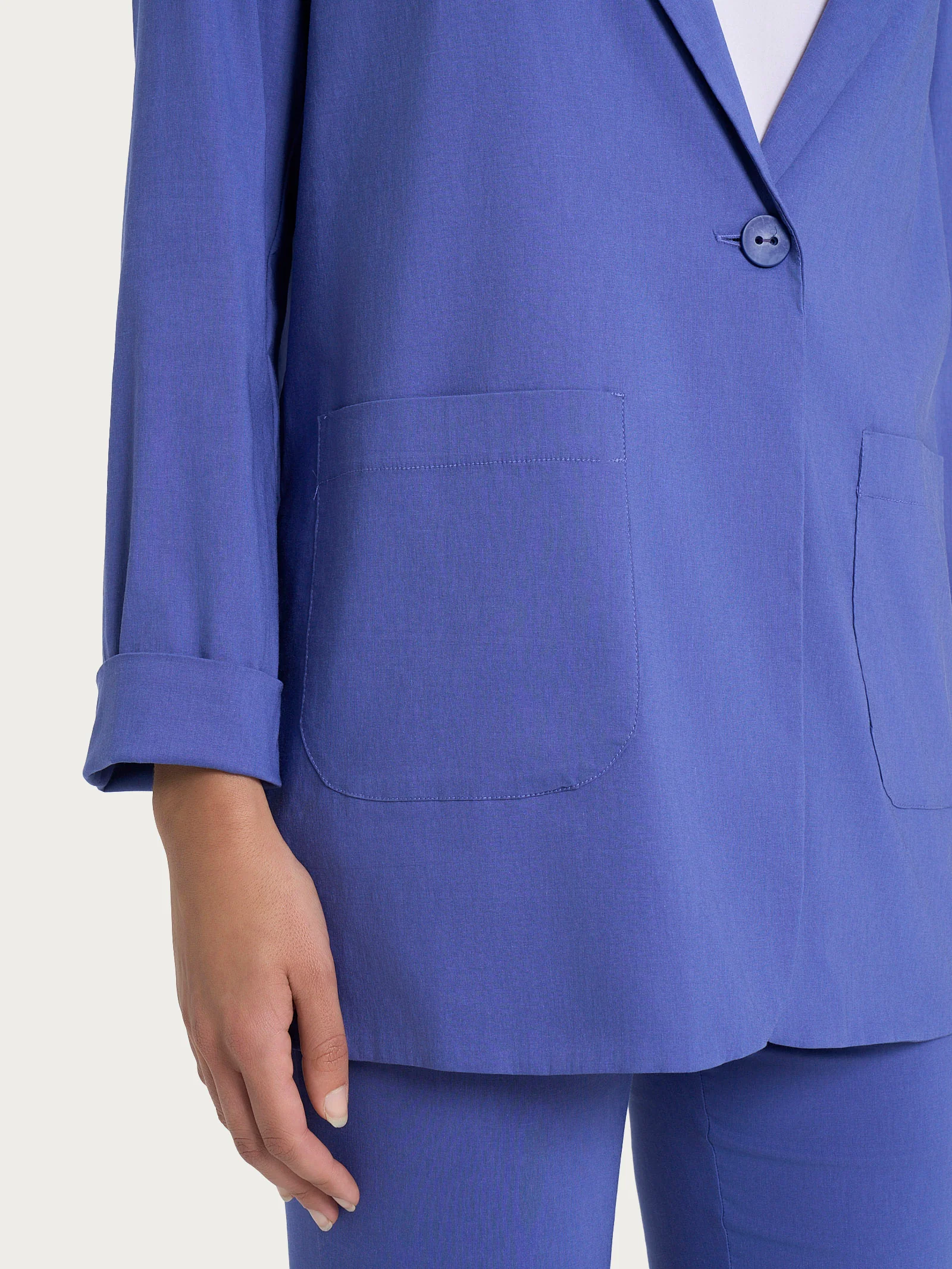 Blazer leggero destrutturato in Super Fresh - Skipper Blue - Image 4