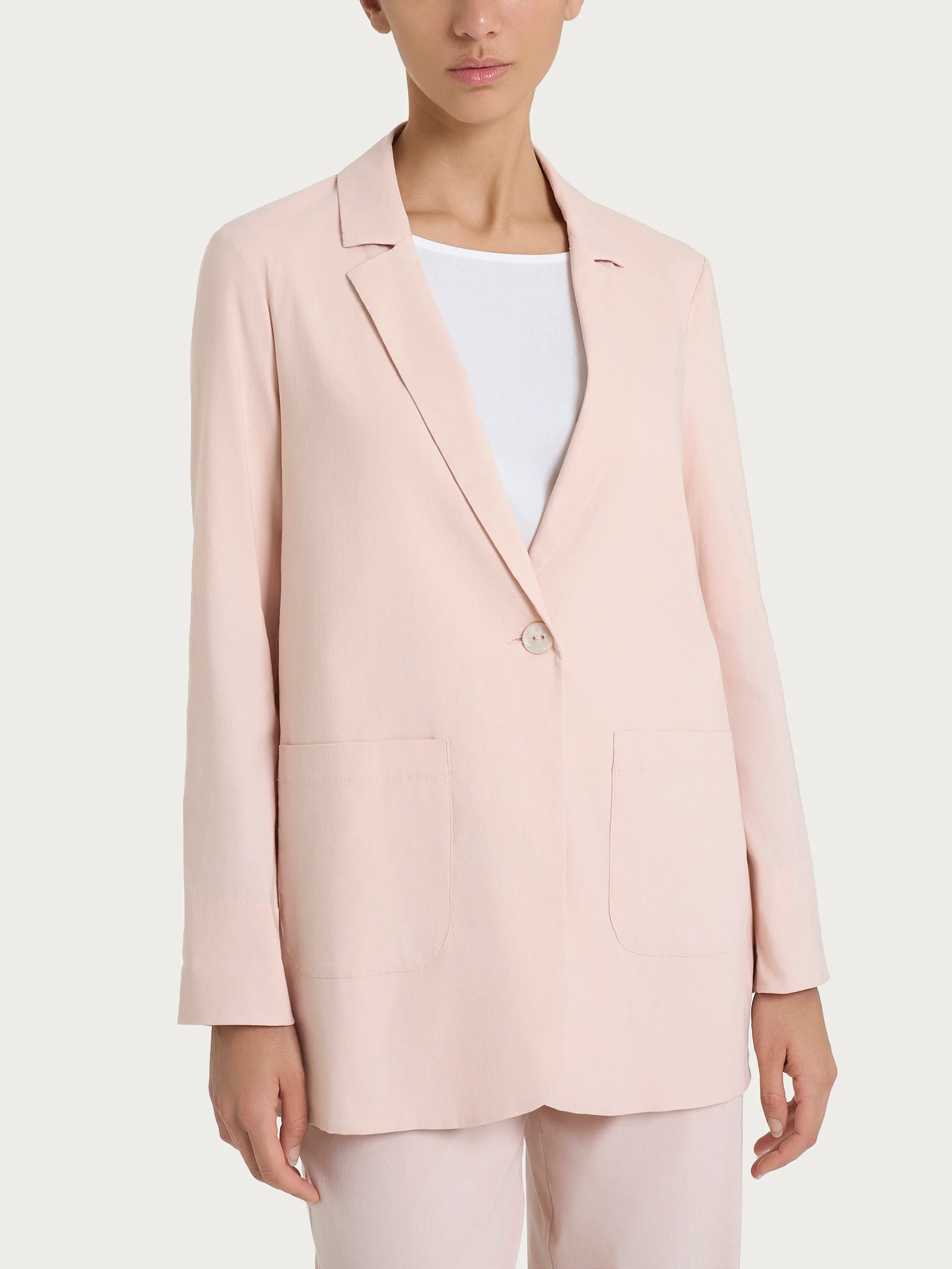 Blazer leggero destrutturato in Super Fresh - Cameo Rose - Image 2