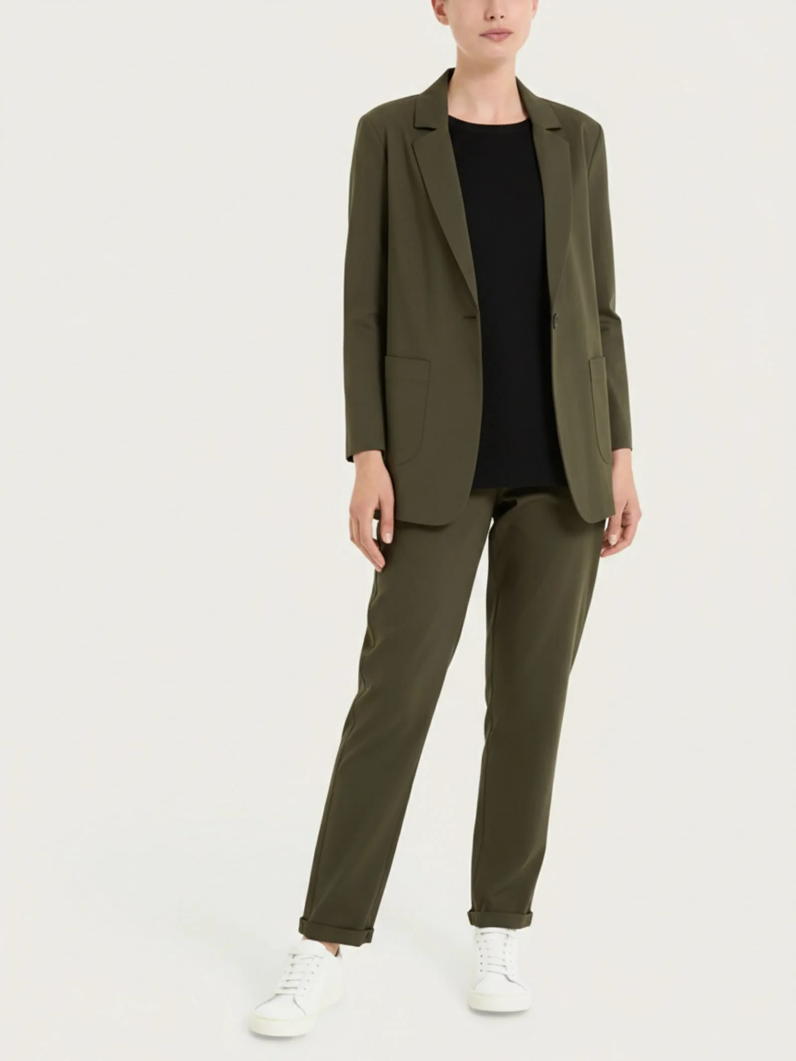 Blazer leggero destrutturato in Super Fresh - Dark Olive - Image 4