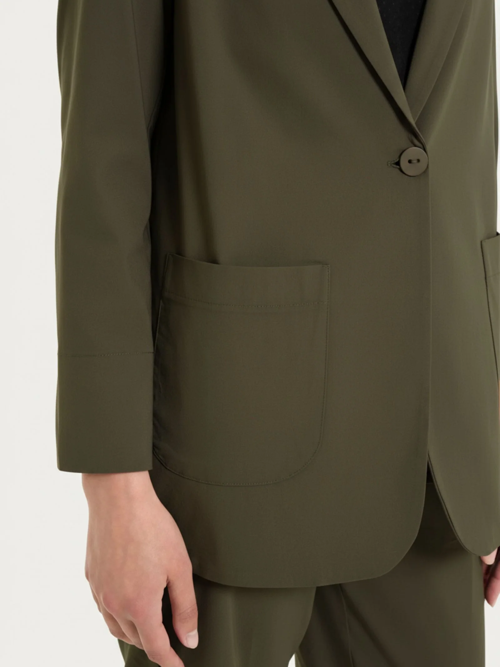 Blazer leggero destrutturato in Super Fresh - Dark Olive - Image 5