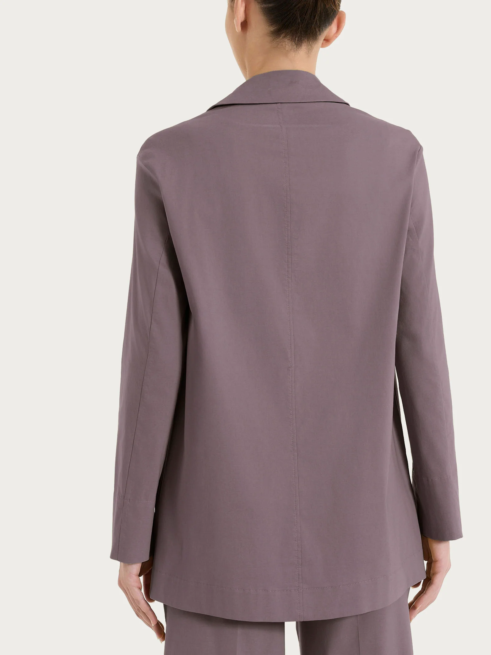 Blazer leggero destrutturato in Super Fresh - Plum Truffle - Image 2