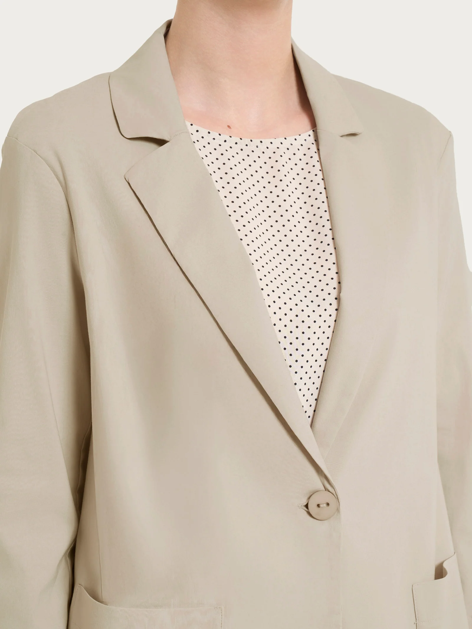 Blazer leggero destrutturato in Super Fresh - Crockery - Image 3