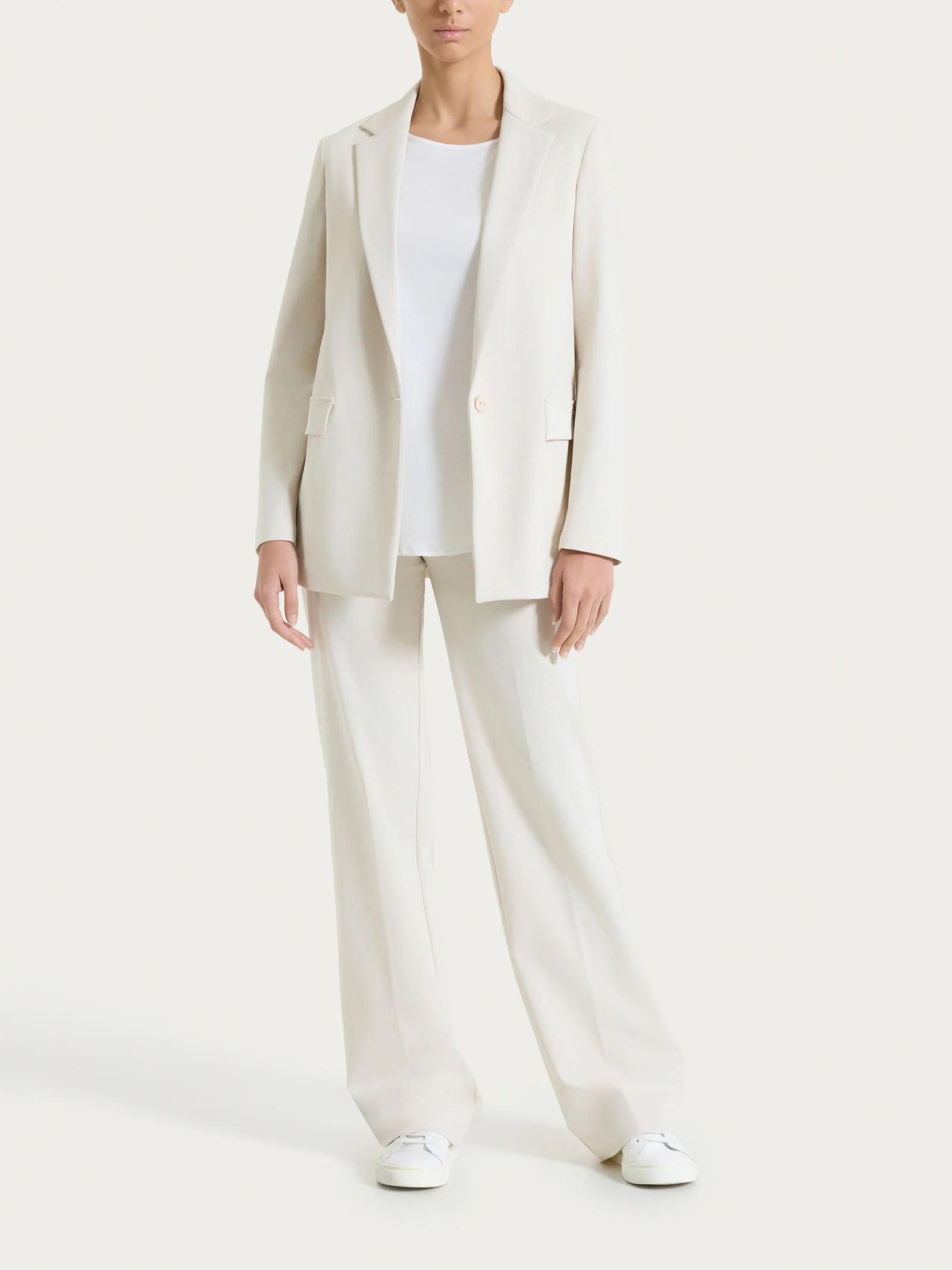 Blazer monopetto in Compact Light - Champignon - Image 4