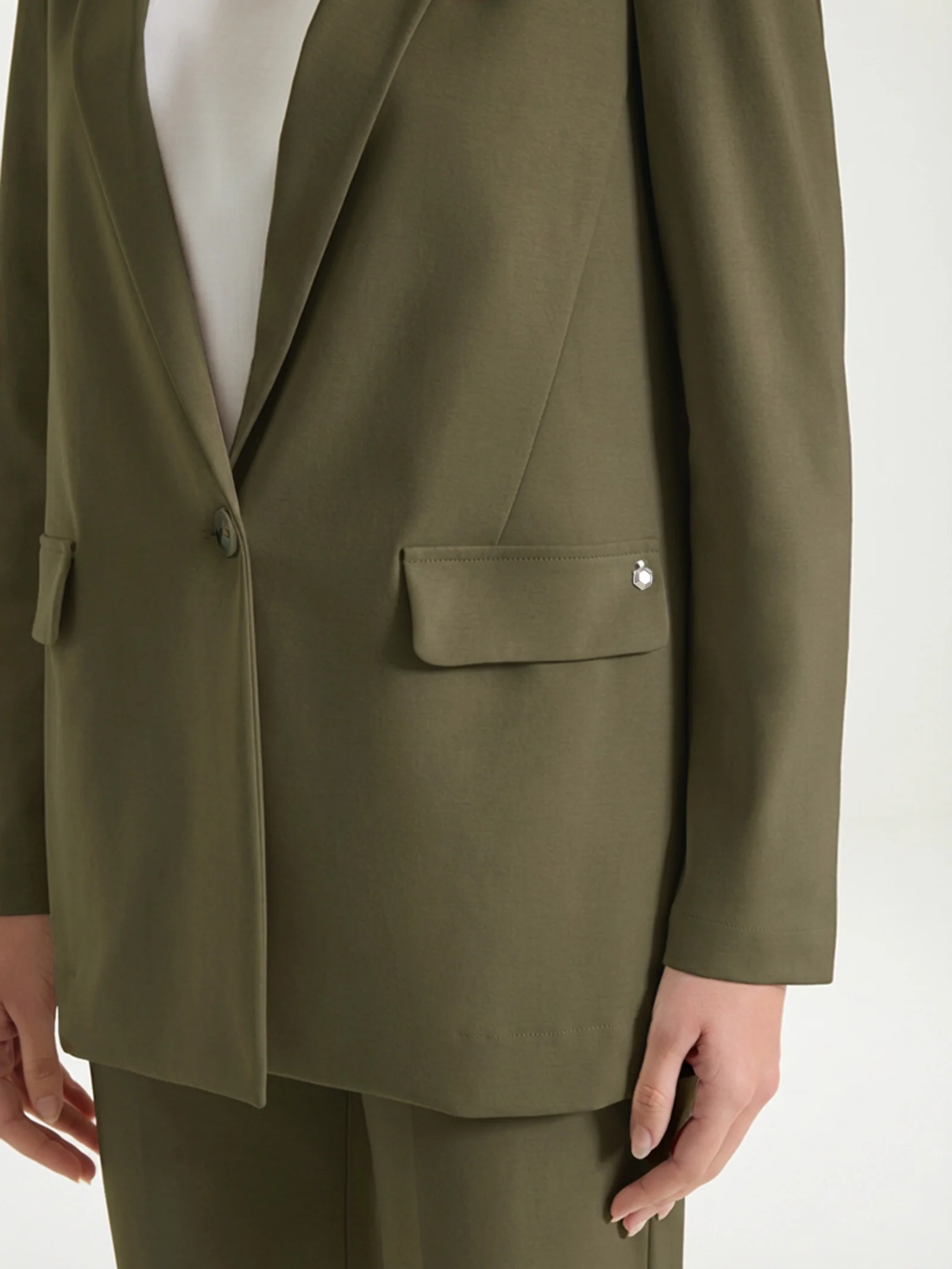 Blazer monopetto in Compact Light - Dark Olive - Image 3