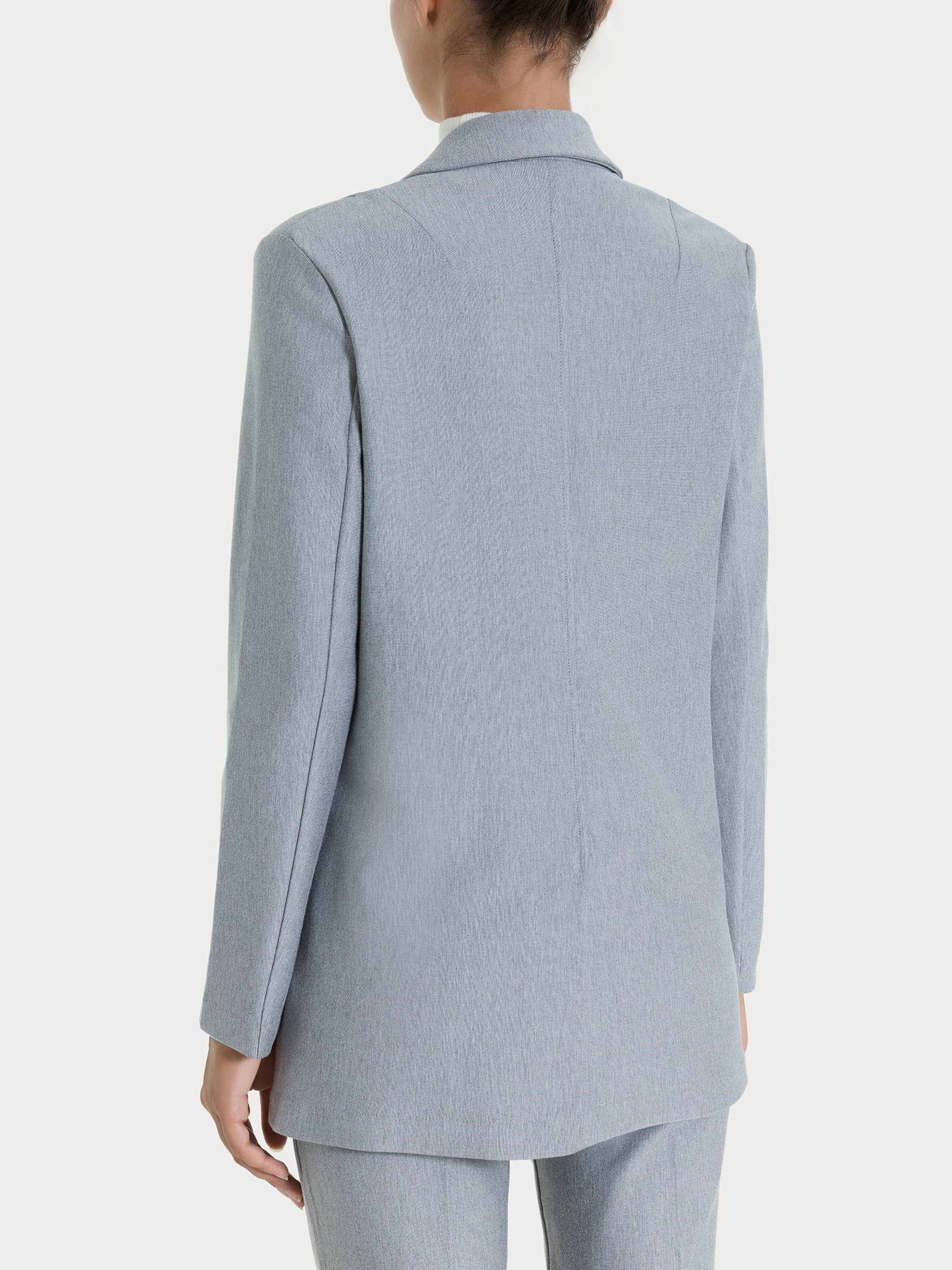Blazer over con rever a lancia in Compact - Grigio Mel. - Image 2