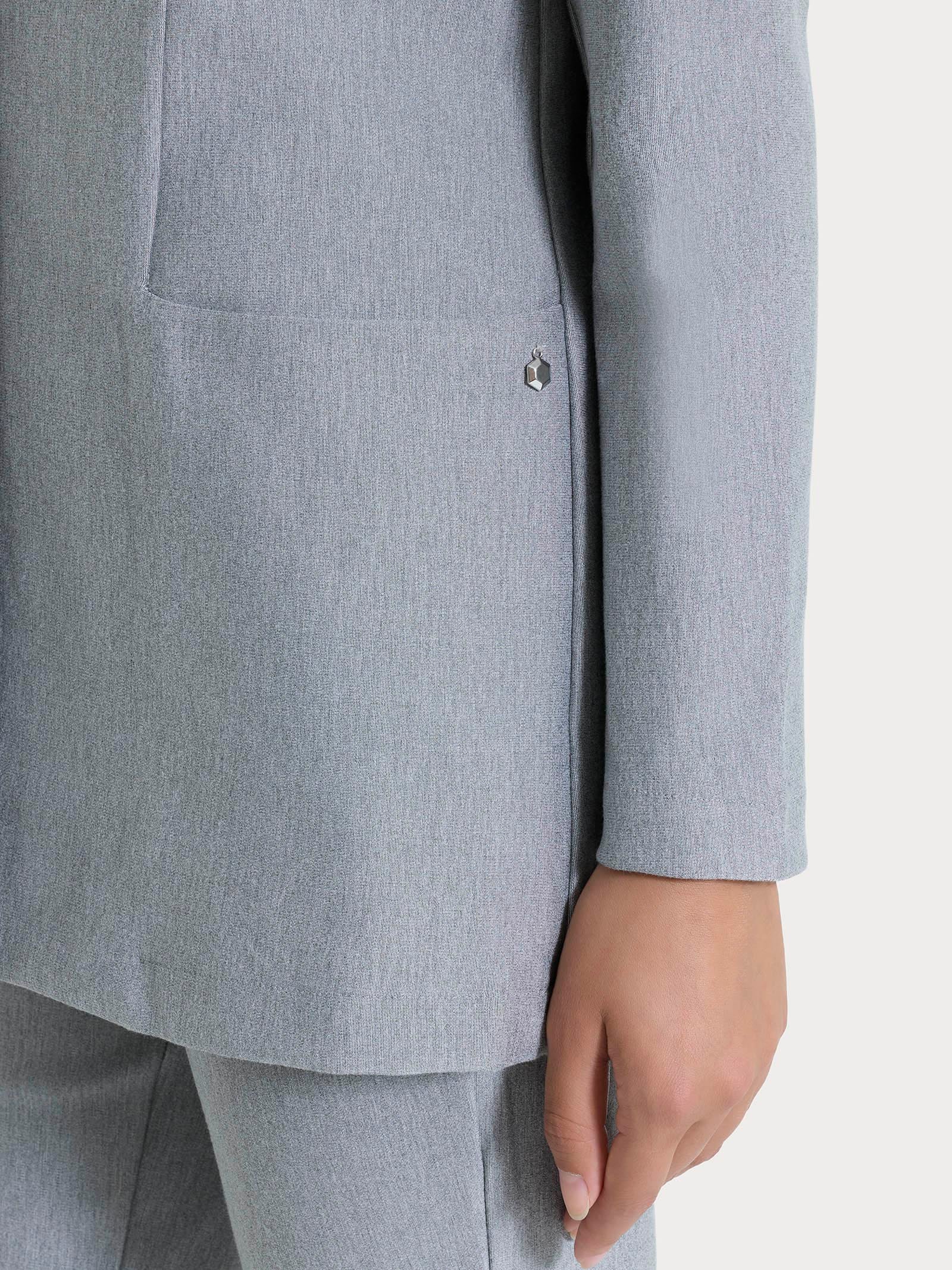 Blazer over con rever a lancia in Compact - Grigio Mel. - Image 3