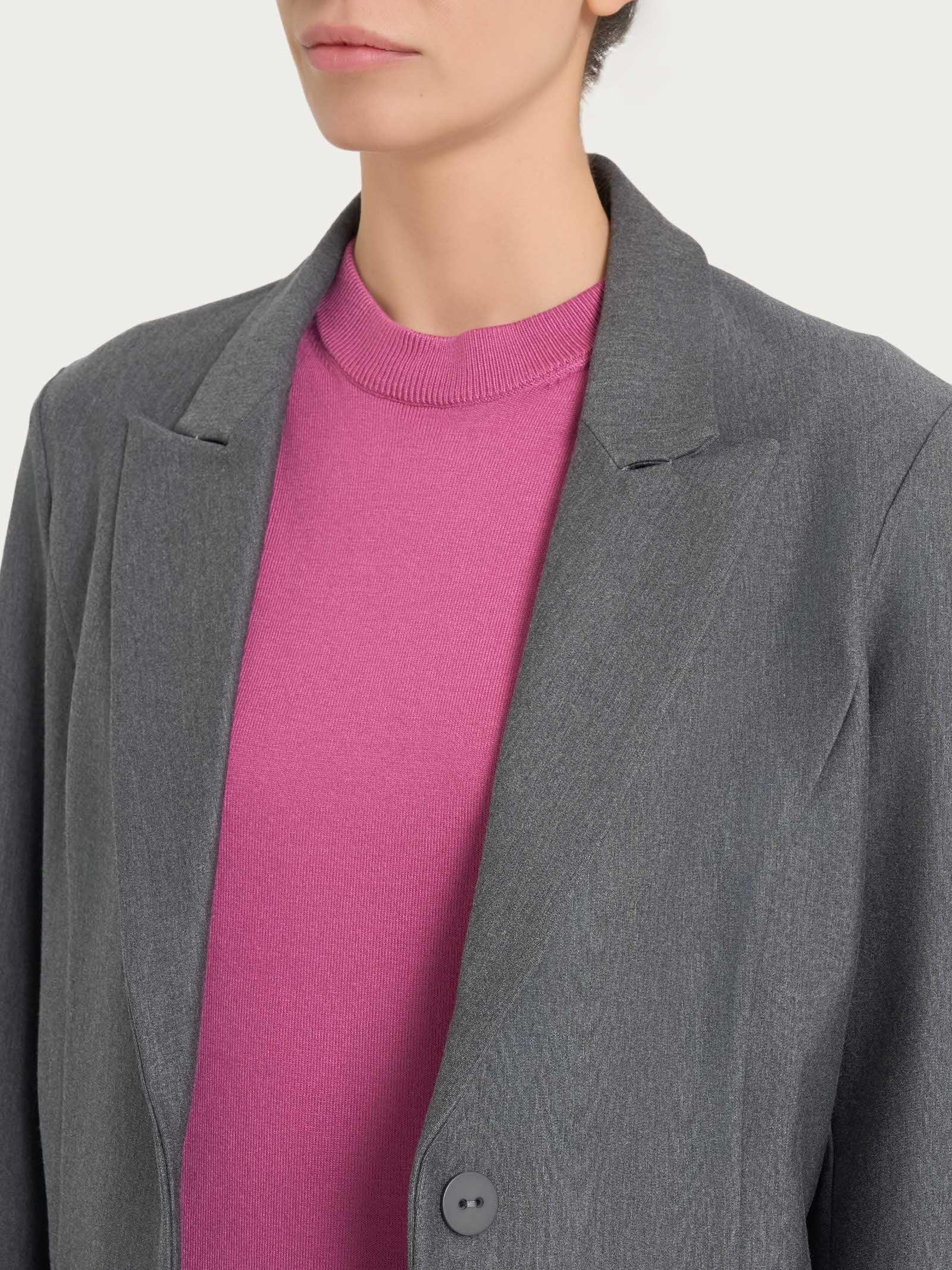Blazer over con rever a lancia in Compact - Ardesia Mel. - Image 3