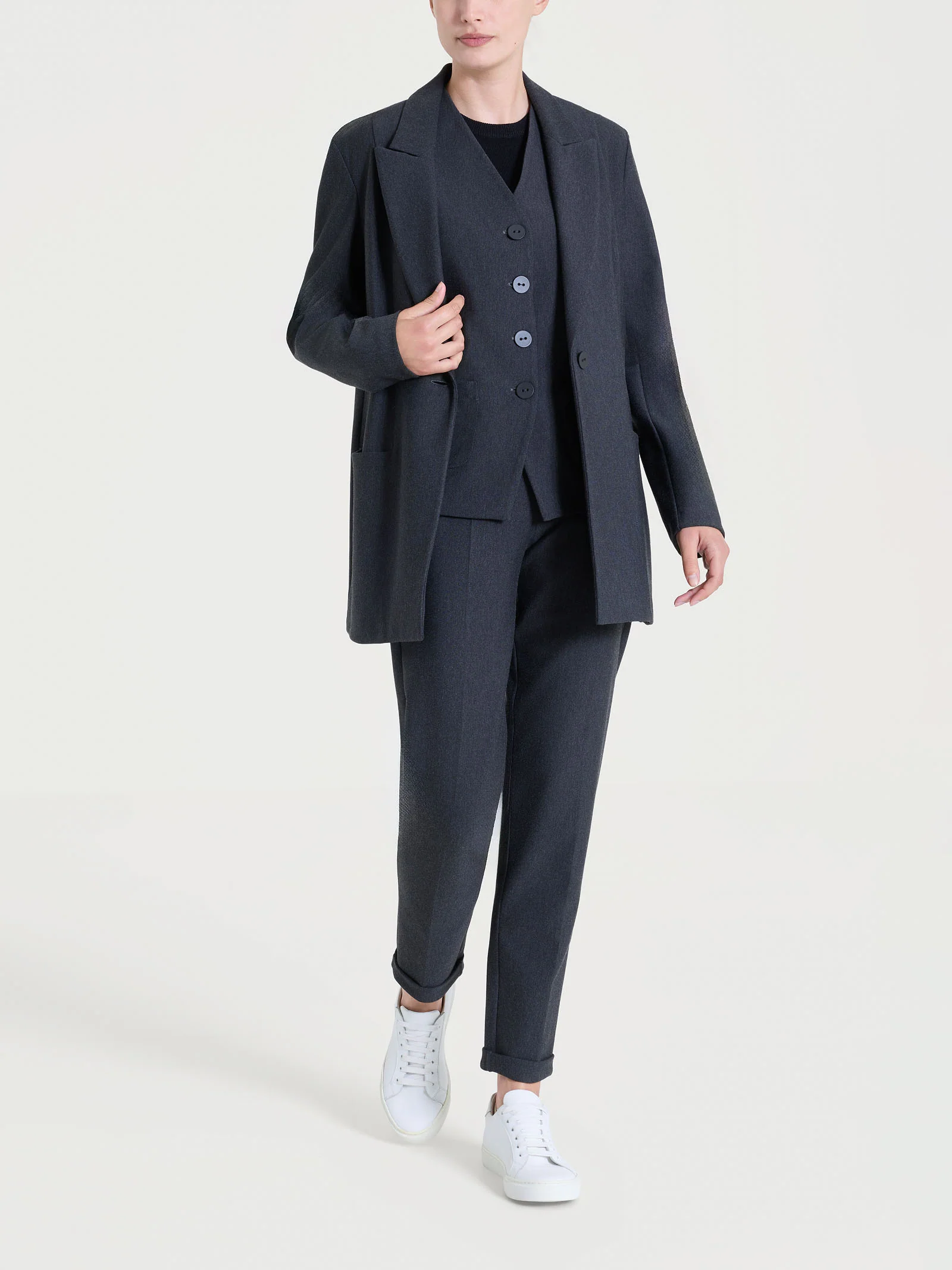 Blazer over con rever a lancia in Compact - Oscuro Mel. - Image 5