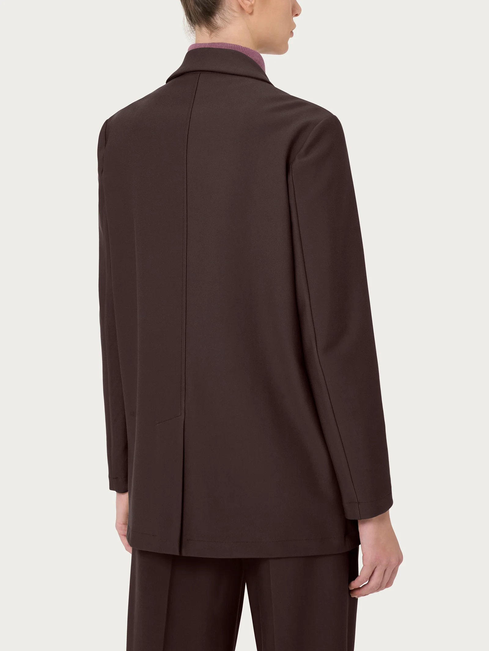 Blazer over con rever a lancia in Compact - Chocolate Torte - Image 2