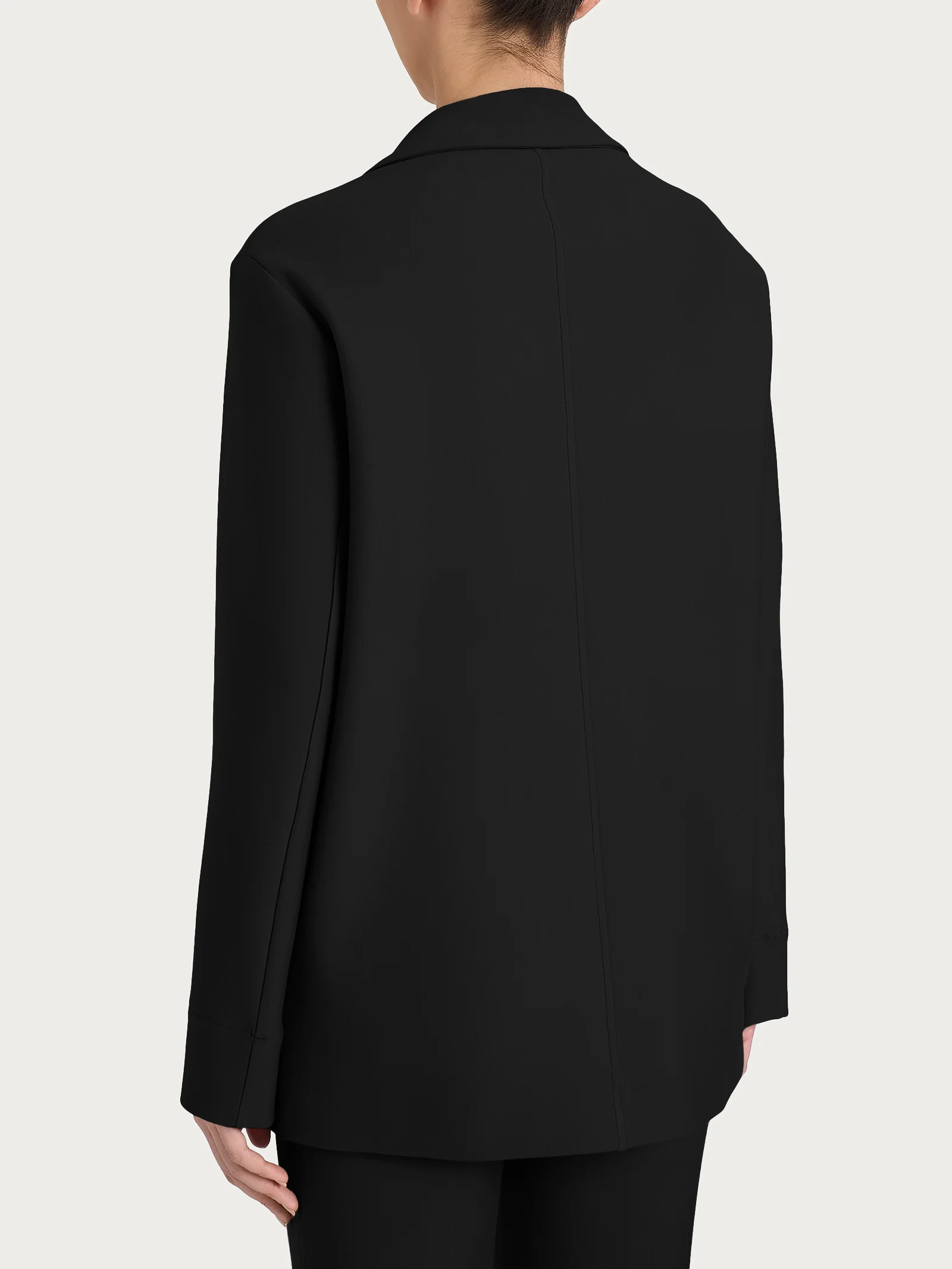 Blazer over con un bottone in Compact - Nero - Image 2