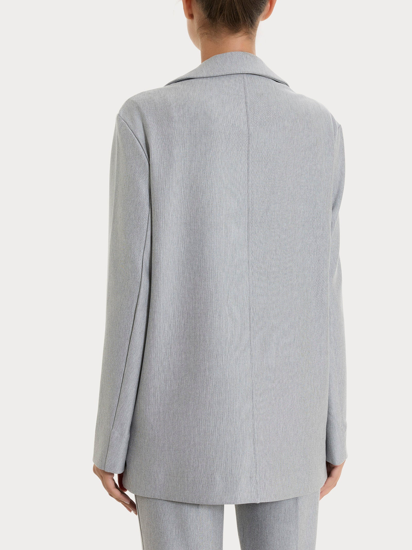 Blazer over con un bottone in Compact - Grigio Mel. - Image 2
