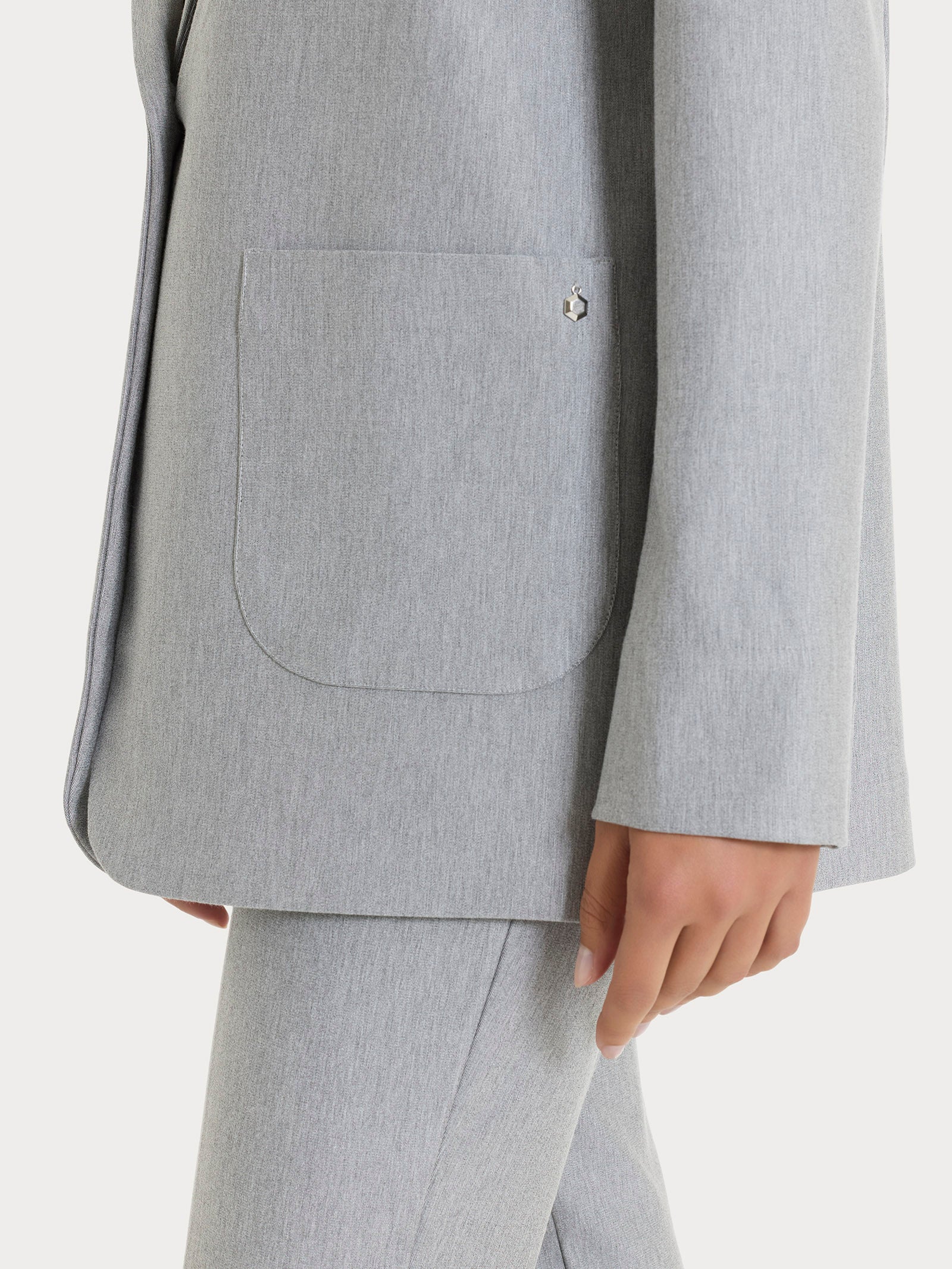 Blazer over con un bottone in Compact - Grigio Mel. - Image 3
