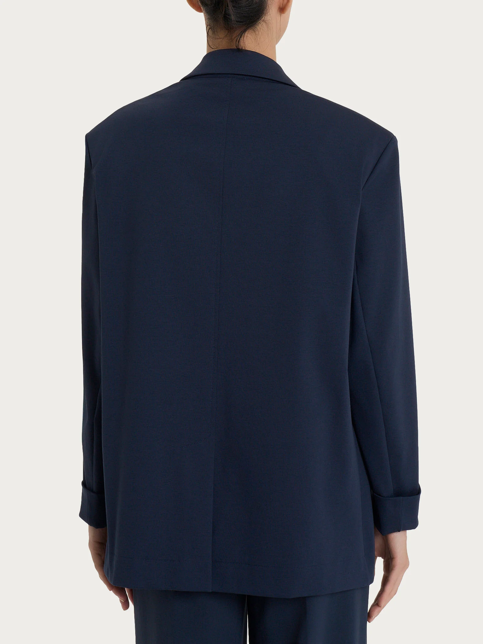 Blazer over destrutturato con doppio bottone in Compact Light - Bleu - Image 3