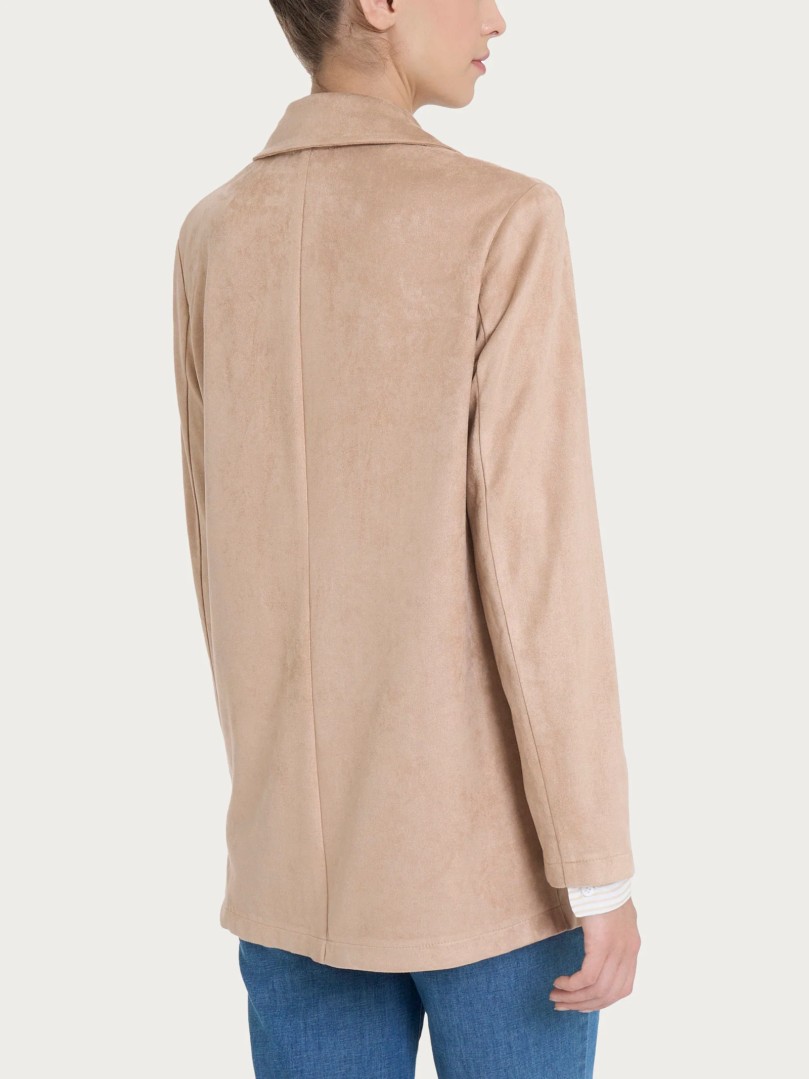 Blazer over destrutturato in Eco Suede - Warm Taupe - Image 2