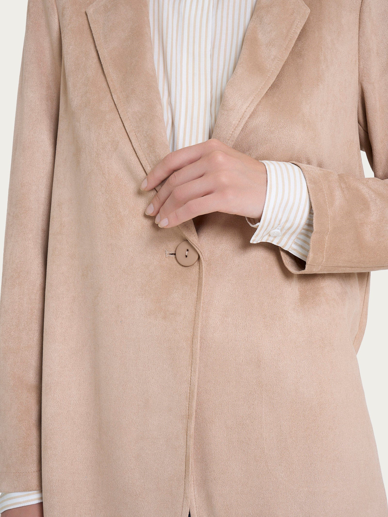 Blazer over destrutturato in Eco Suede - Warm Taupe - Image 3