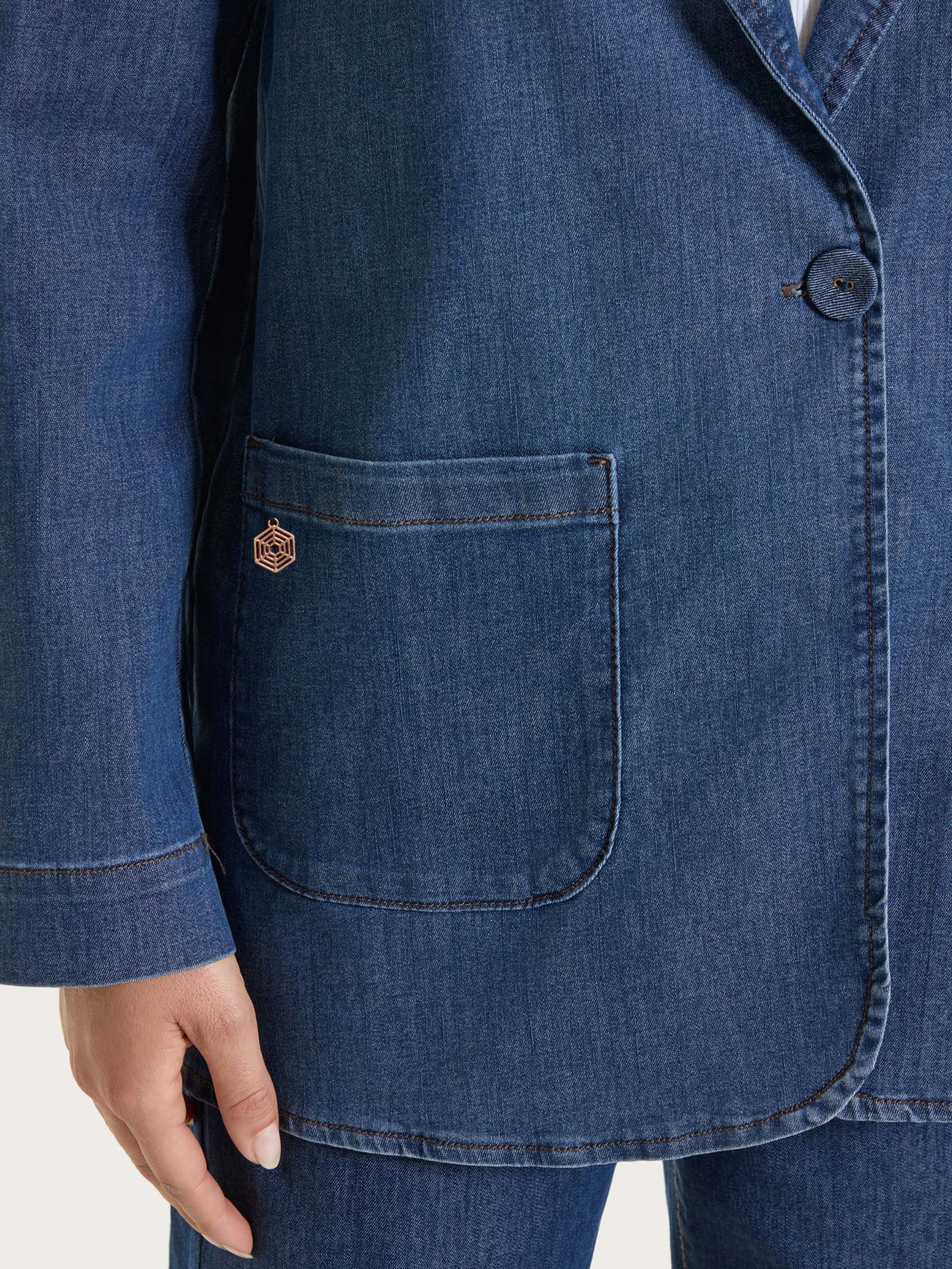 Blazer over destrutturato in Light Denim - Jeans - Image 3
