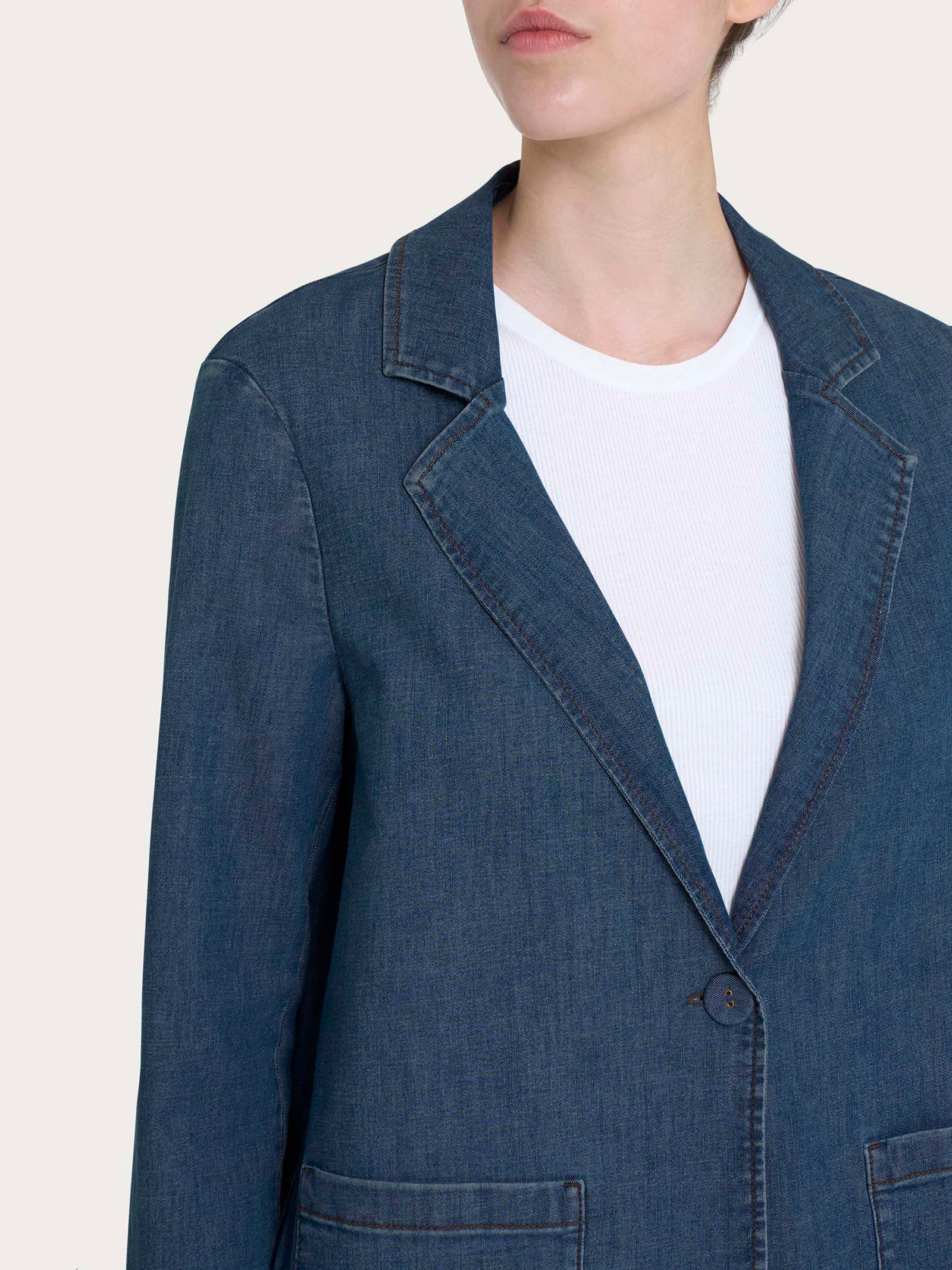 Blazer over destrutturato in Light Denim - Jeans - Image 4